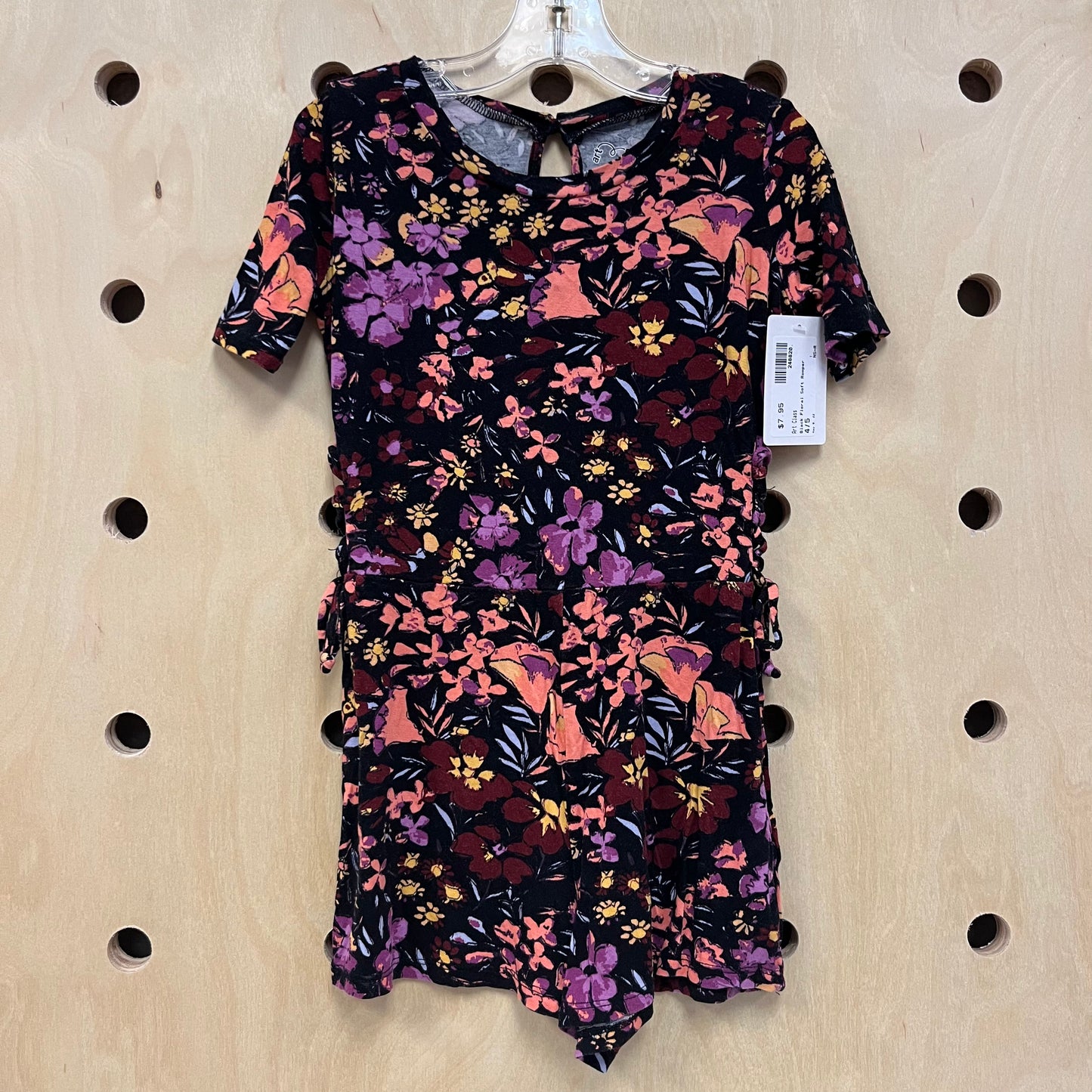 Black Floral Soft Romper