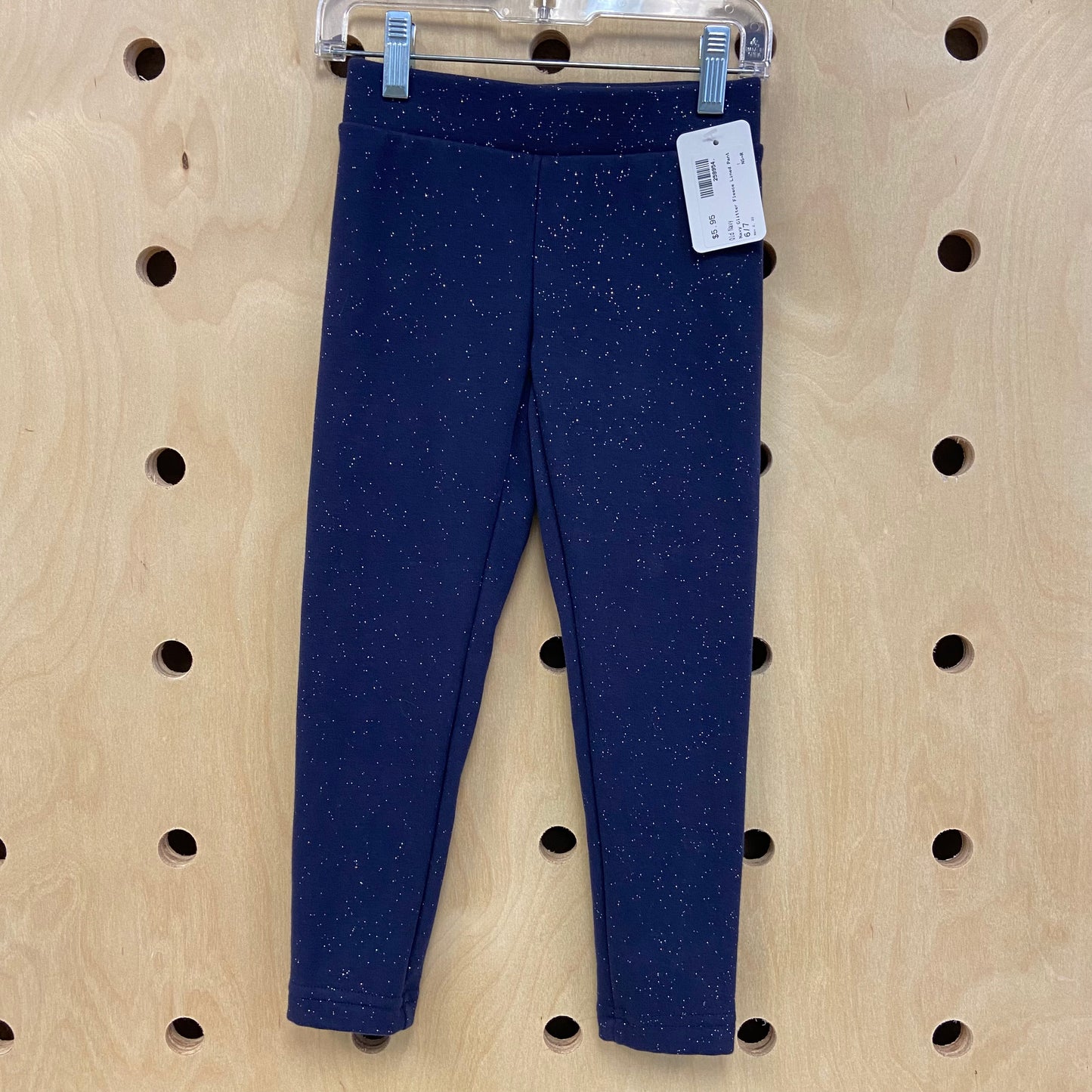 Navy Glitter Fleece Lined Pants