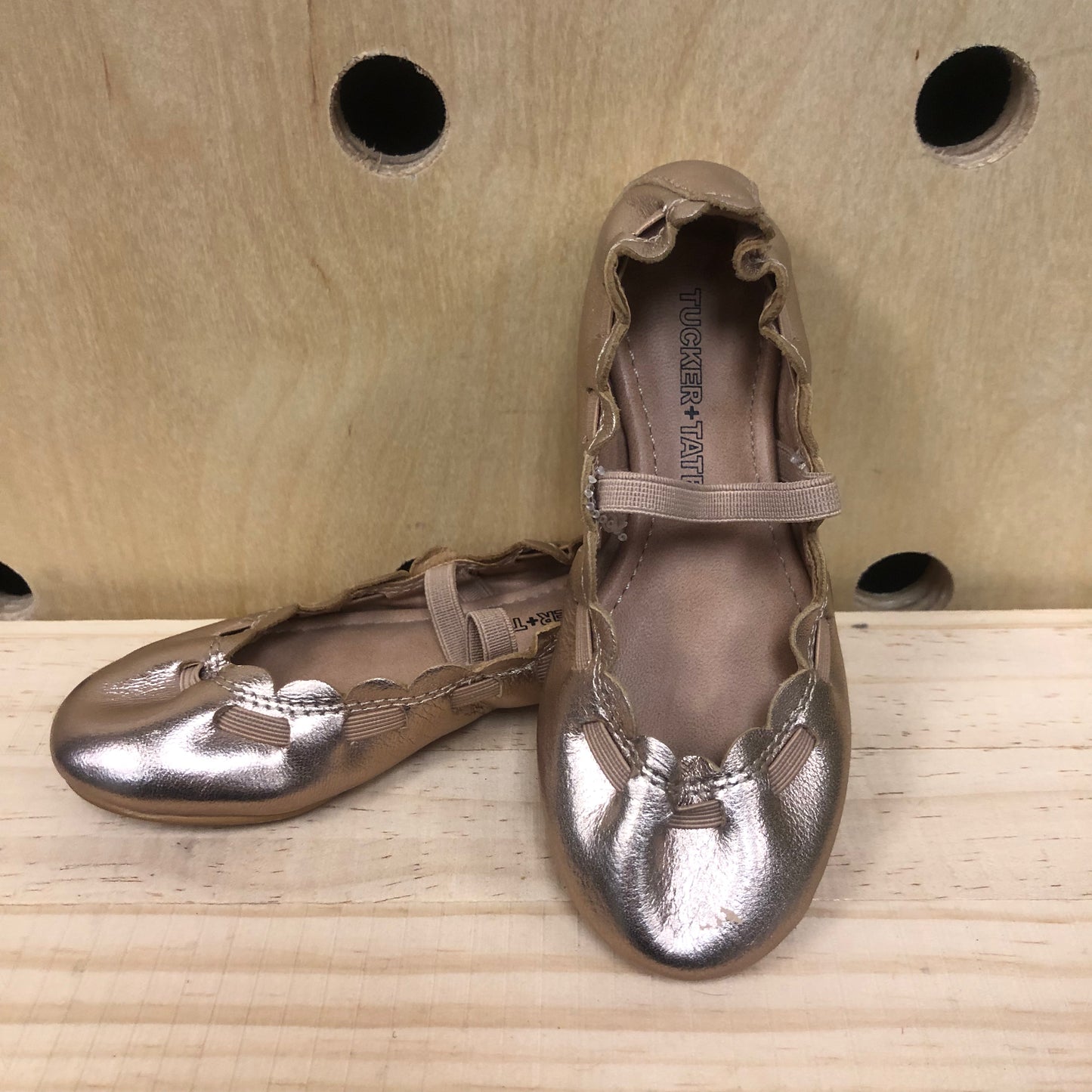 Rose Gold Scalloped Flats
