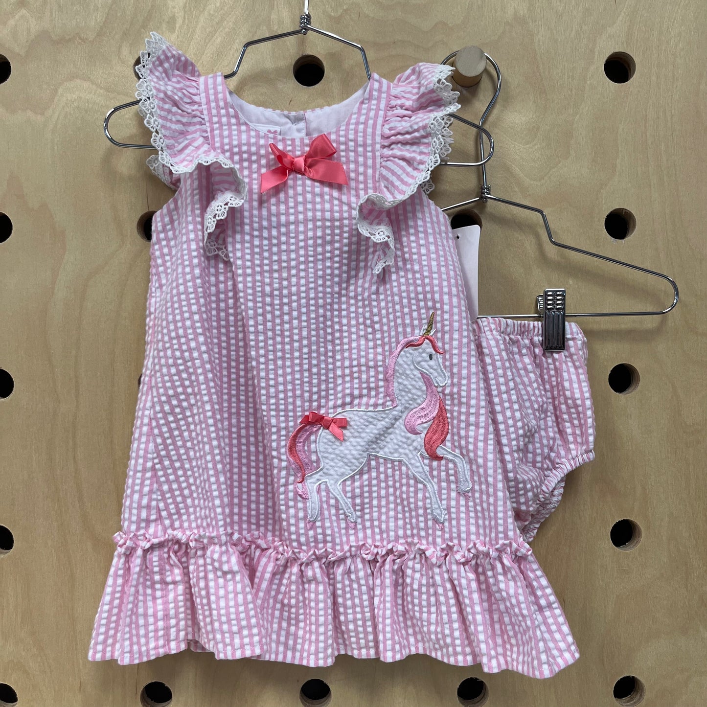 Pink Gingham Unicorn Dress