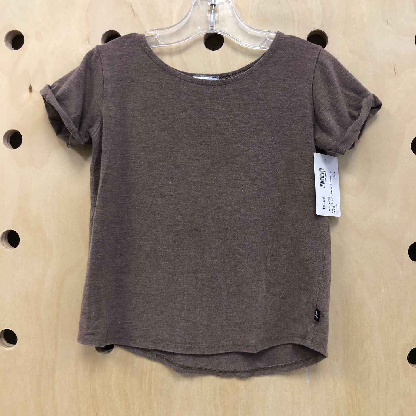 Earth Brown Cuffed Sleeve Tee