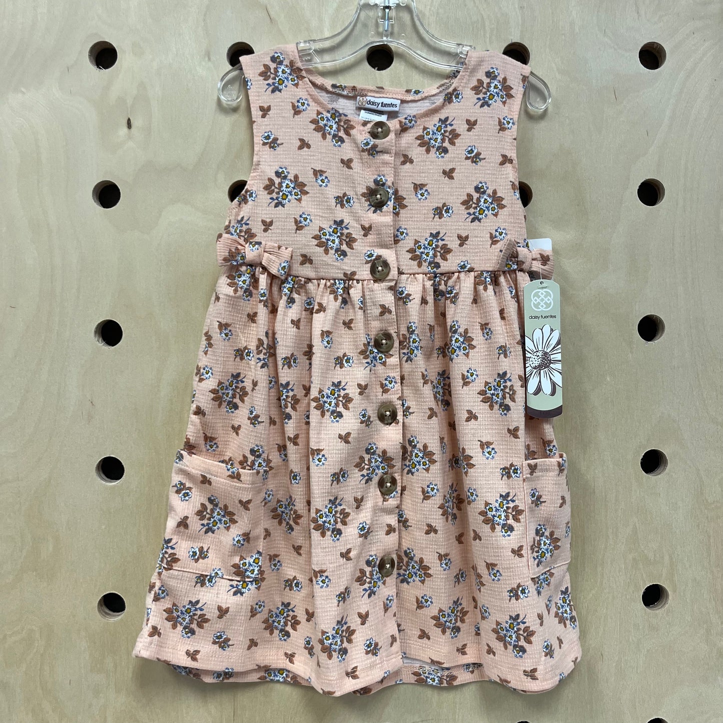 Peach Floral Button Dress NEW!