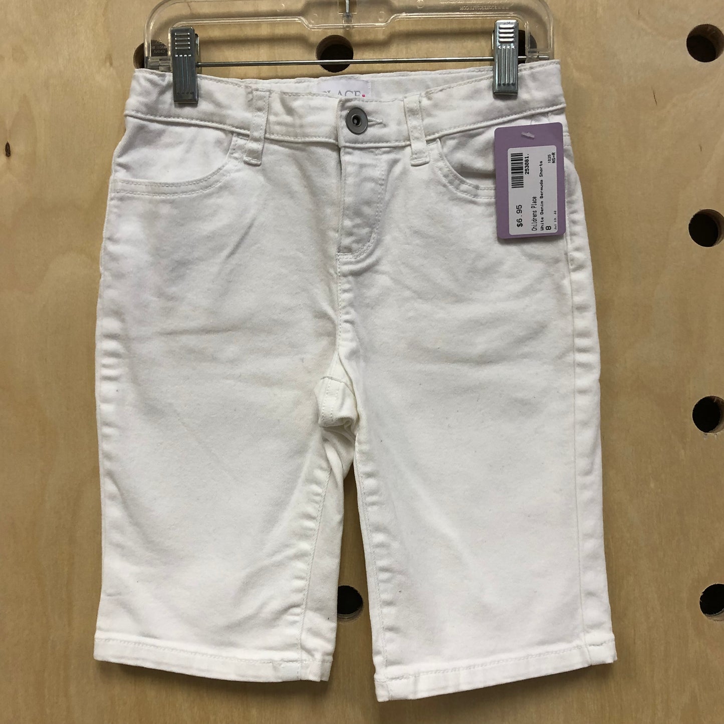 White Denim Bermuda Shorts