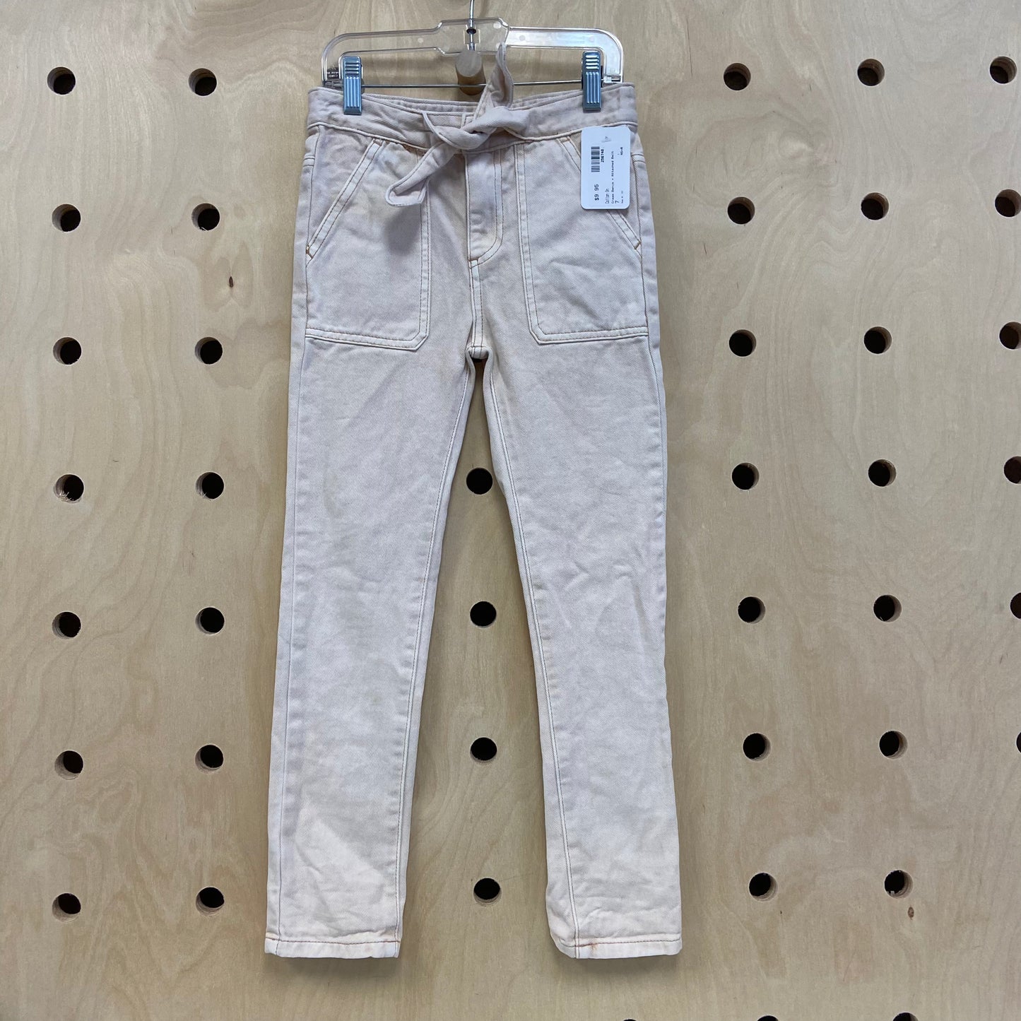 Cream Denim + Attached Belt