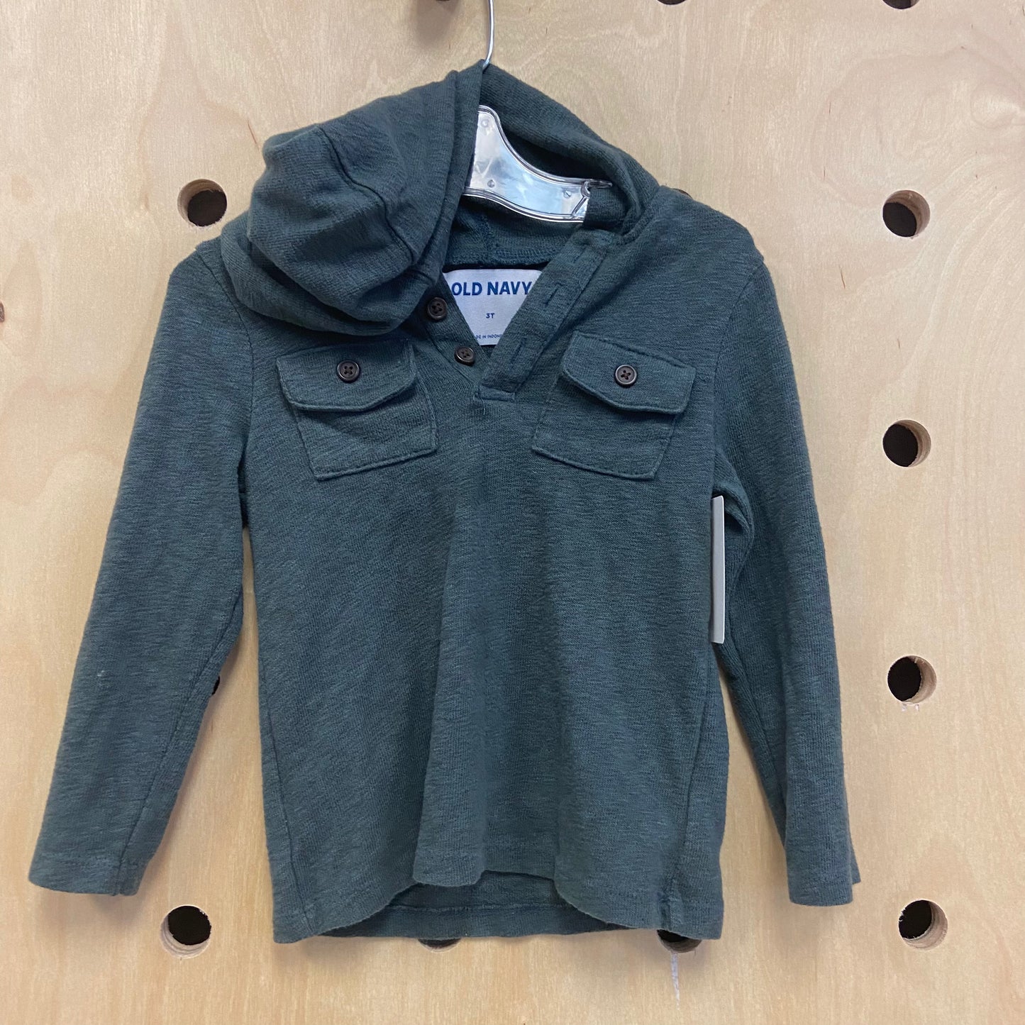Green Hoodie Henley