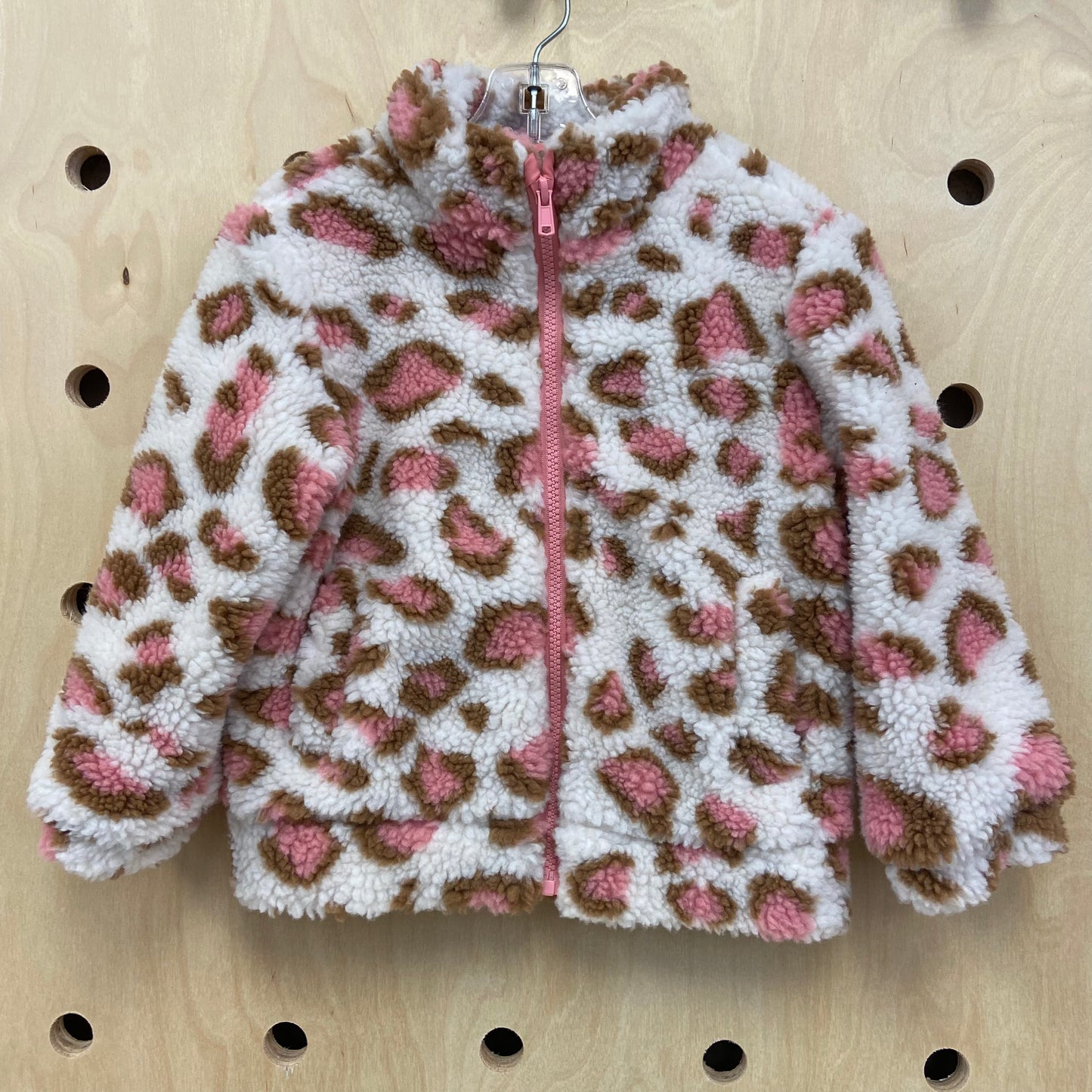 Cream + Pink Leopard Sherpa Ja
