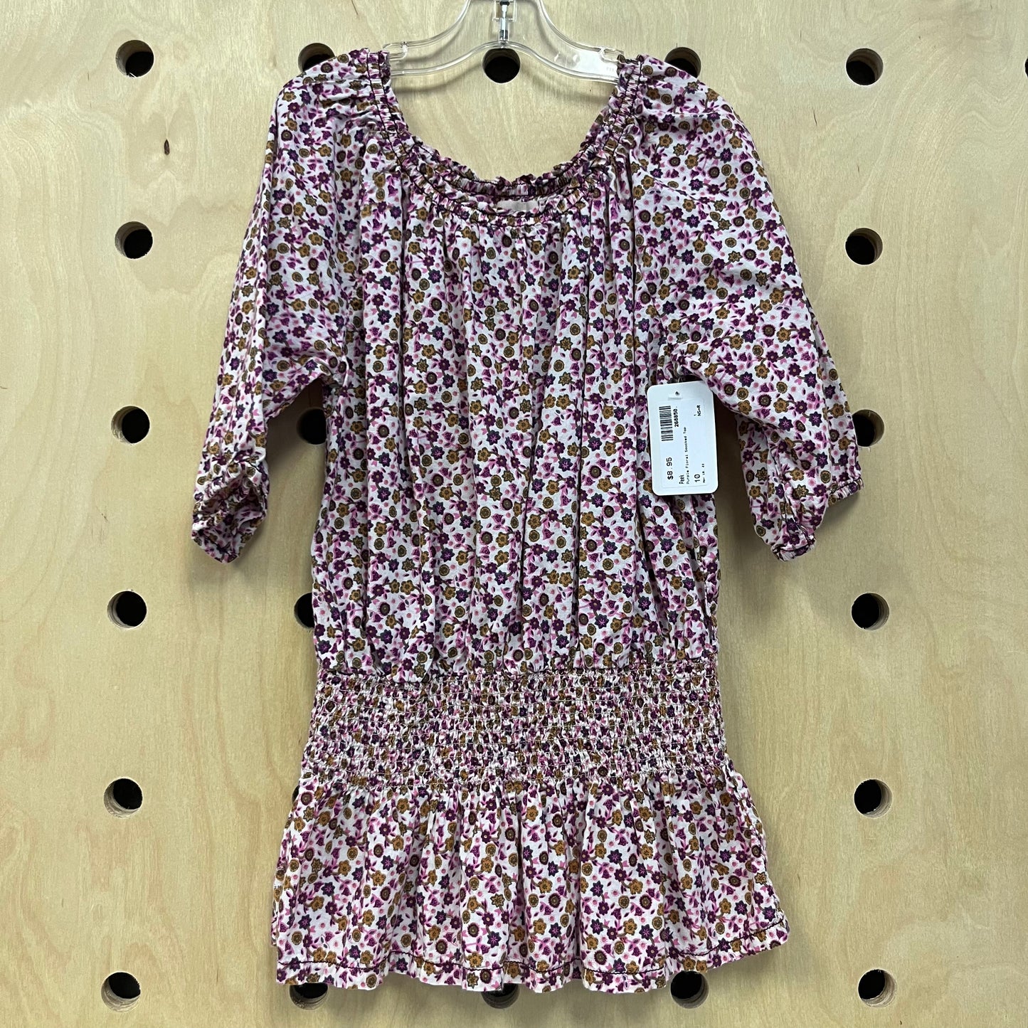 Purple Floral Smocked Top