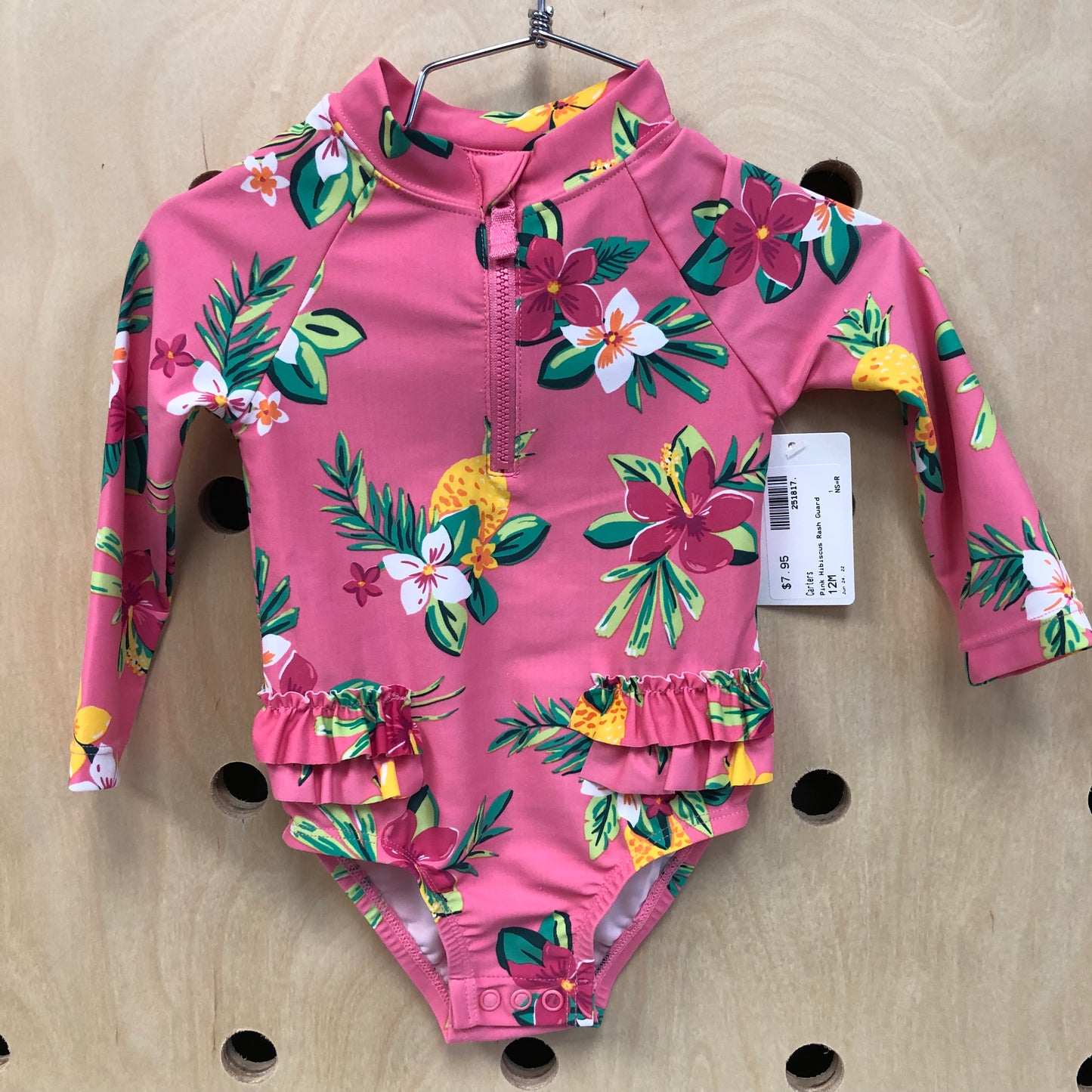 Pink Hibiscus Rash Guard
