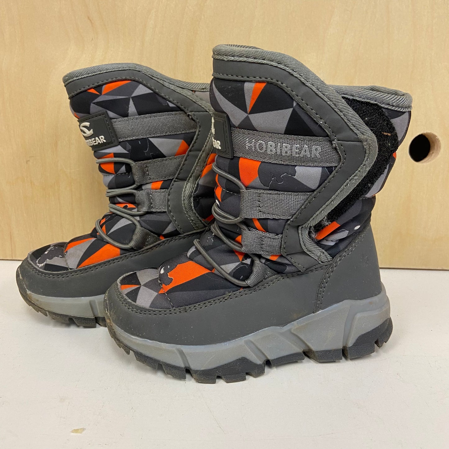 Grey + Orange Snow Boots
