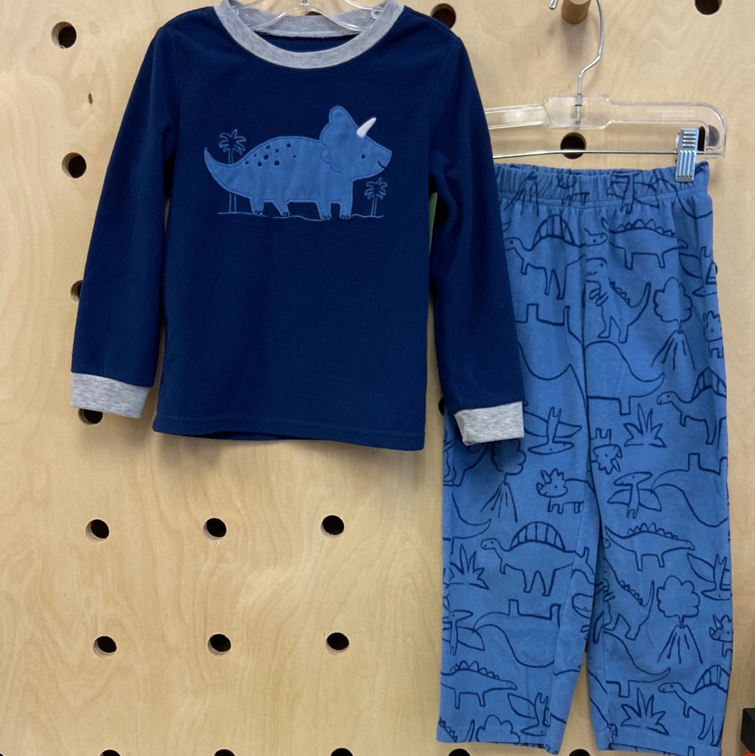 Blue Fleece Rhino Pajamas