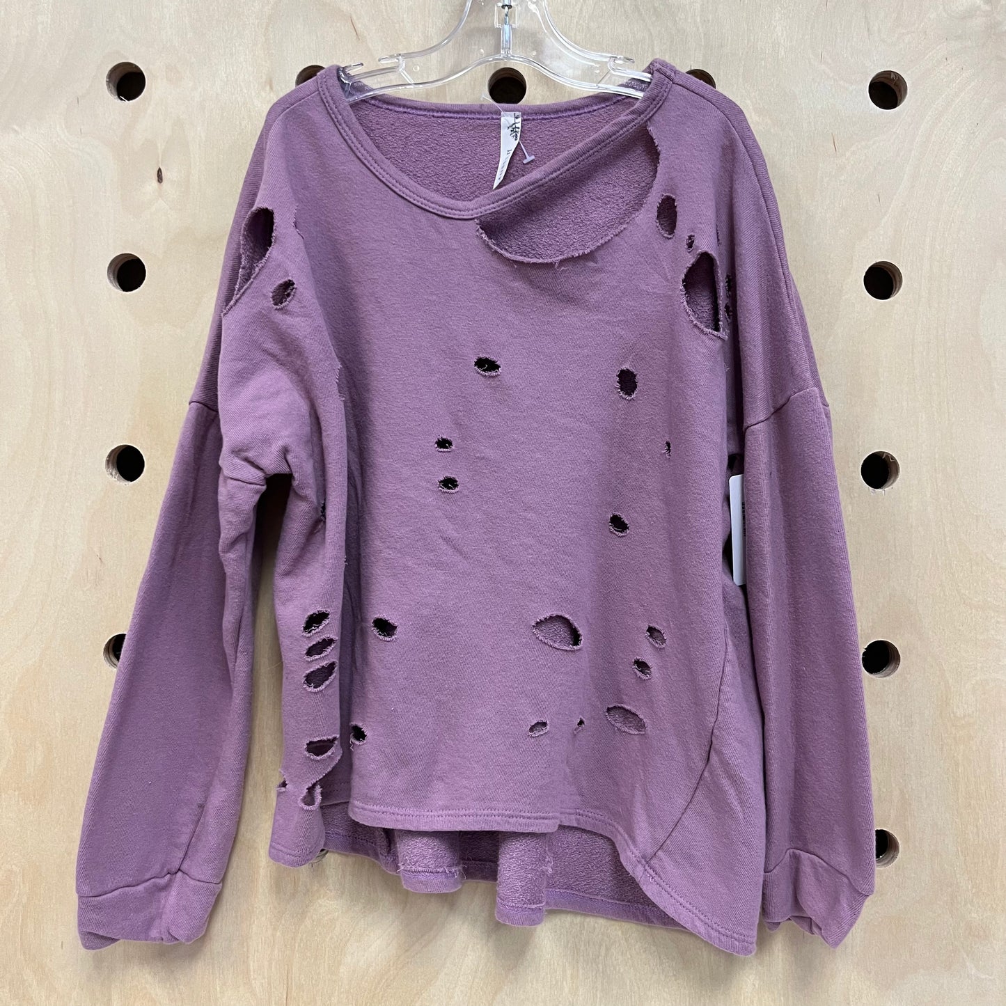 Lavender Distressed Sweatshirt