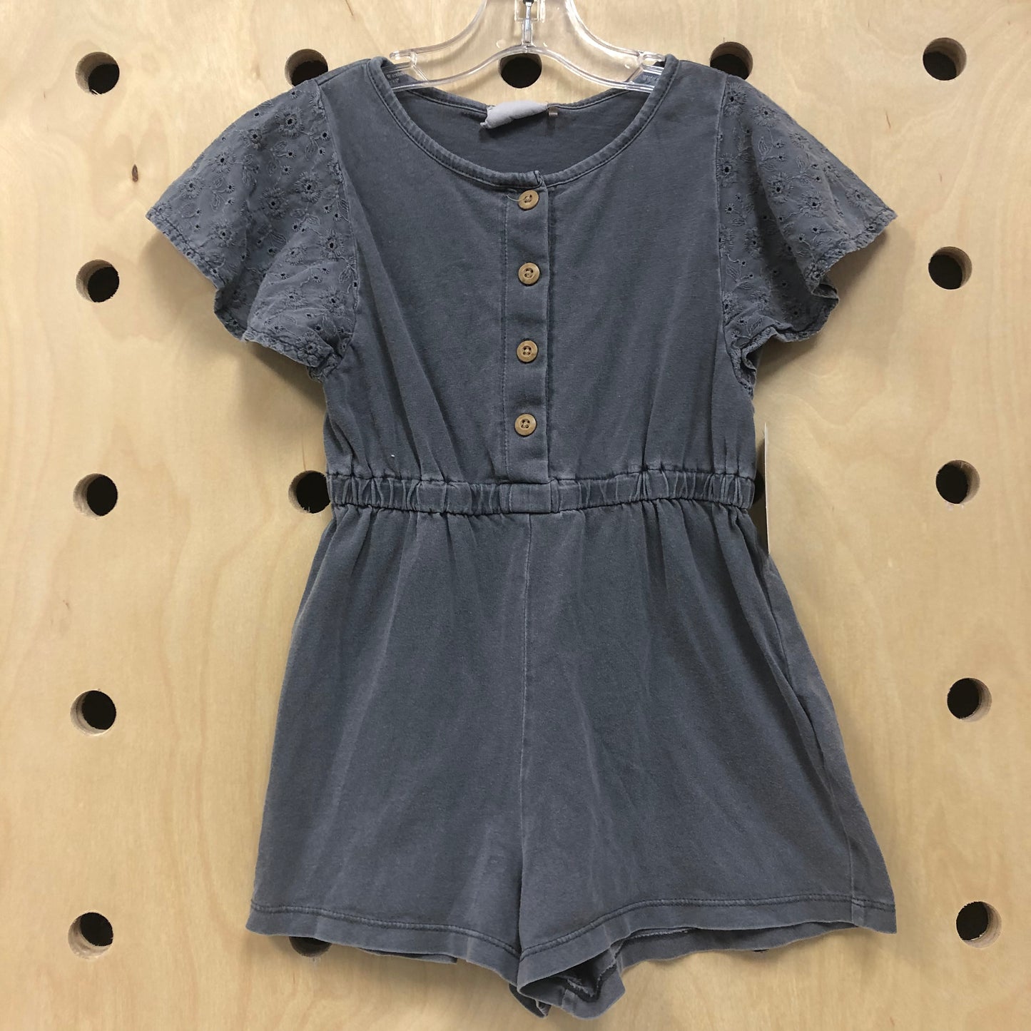 Grey Eyelet Romper