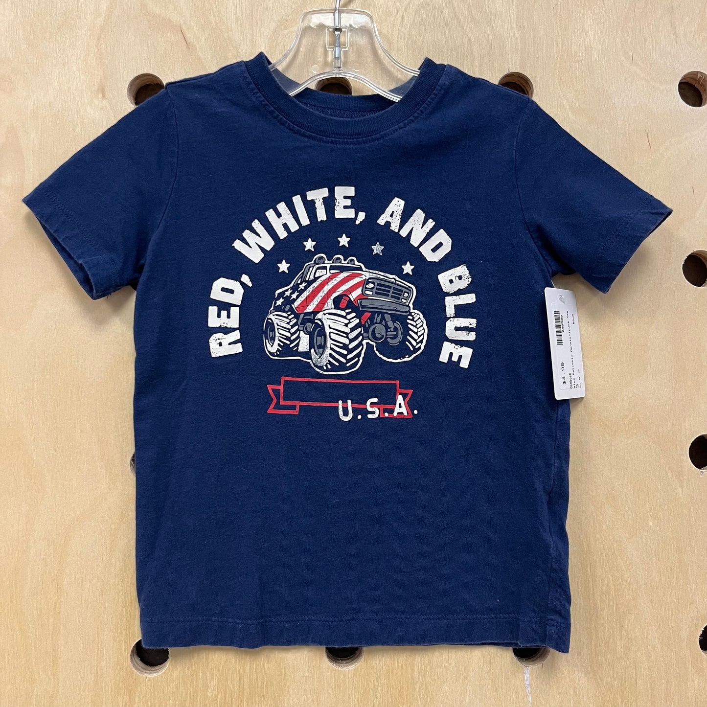 Blue Patriotic Monster Truck Tee