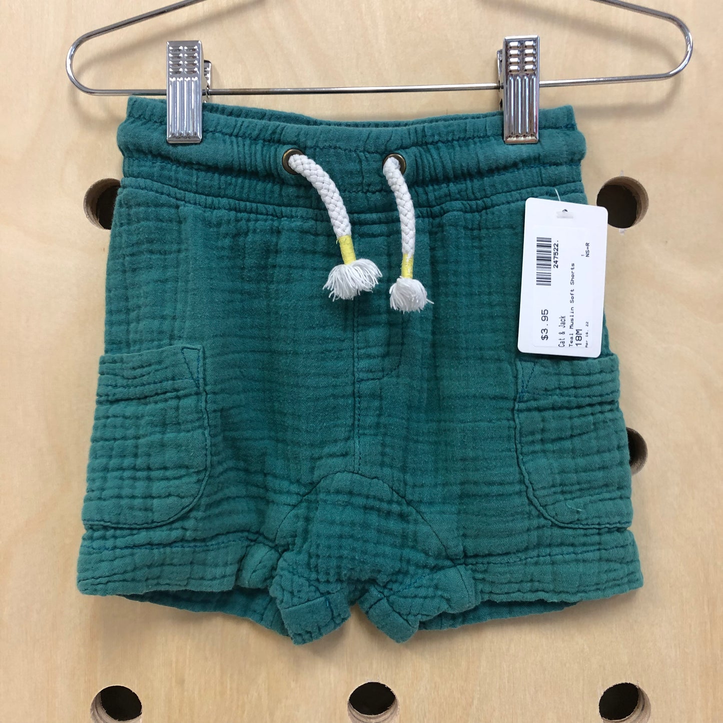 Teal Muslin Soft Shorts