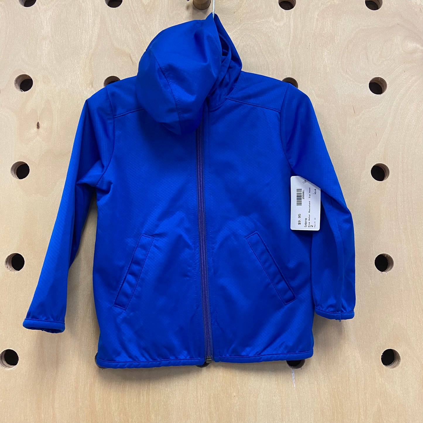 Blue Water Resistant Zip Hood