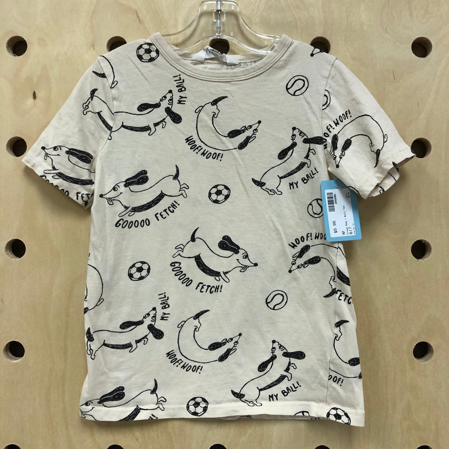 Cream Dog + Ball Tee