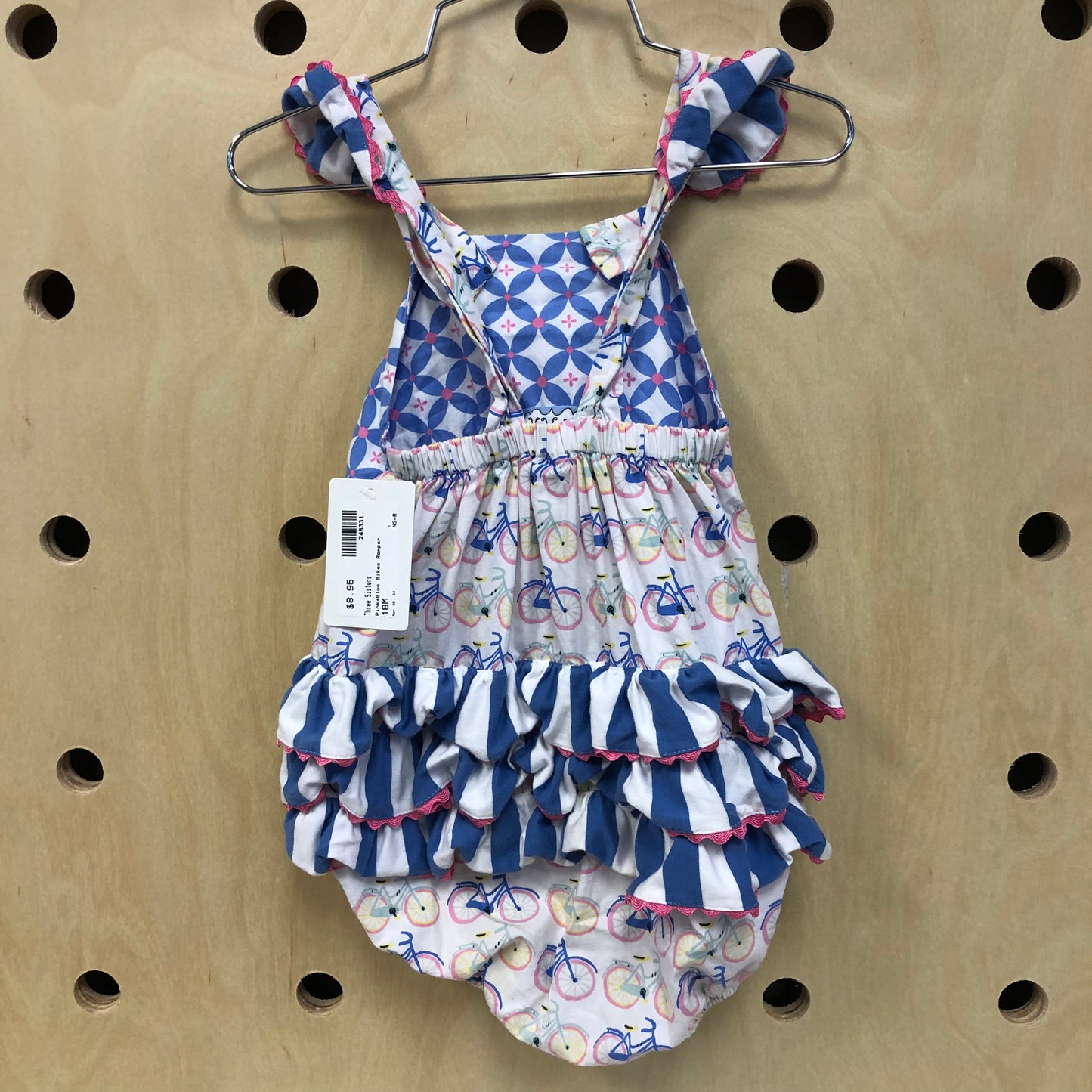 Pink+Blue Bikes Romper