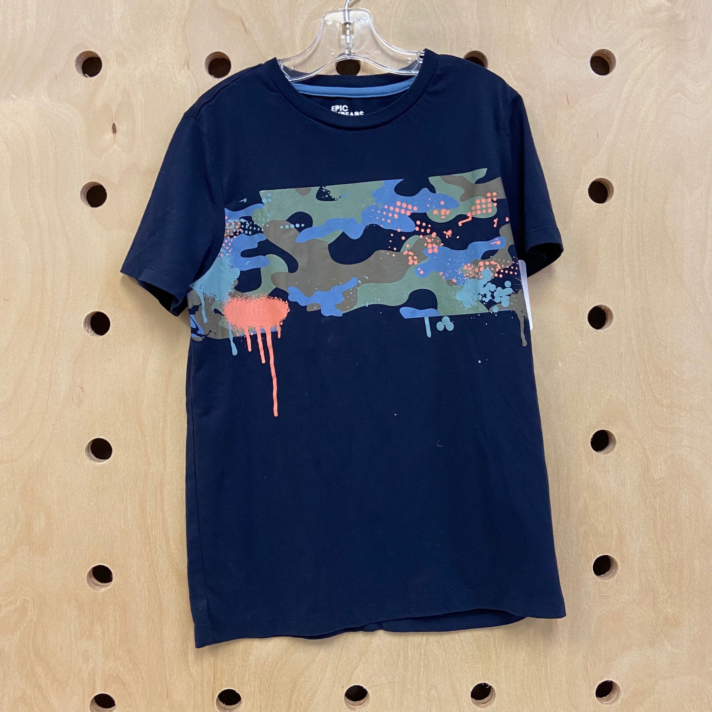 Navy Paint Splatter Camo Tee