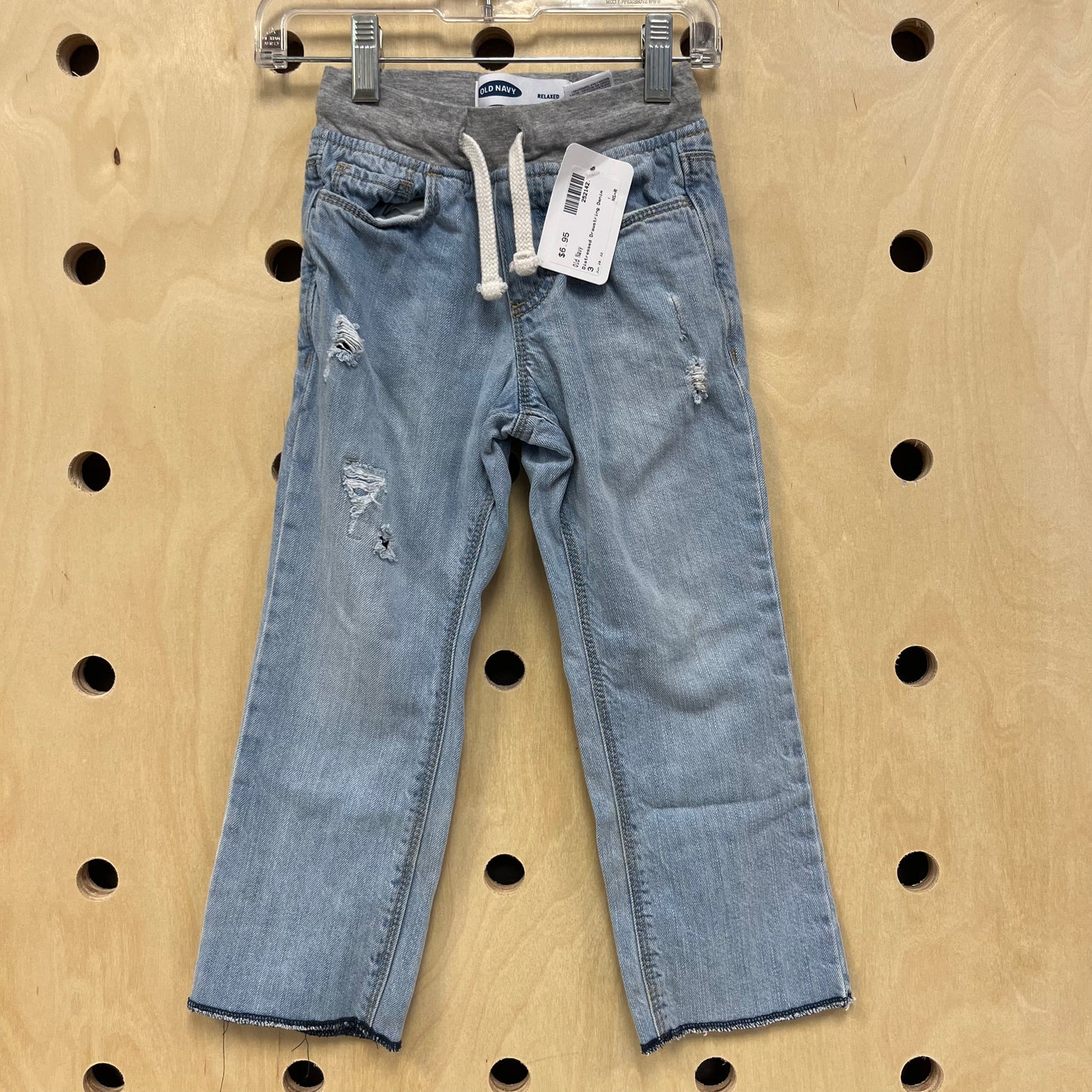 Distressed Drawstring Denim
