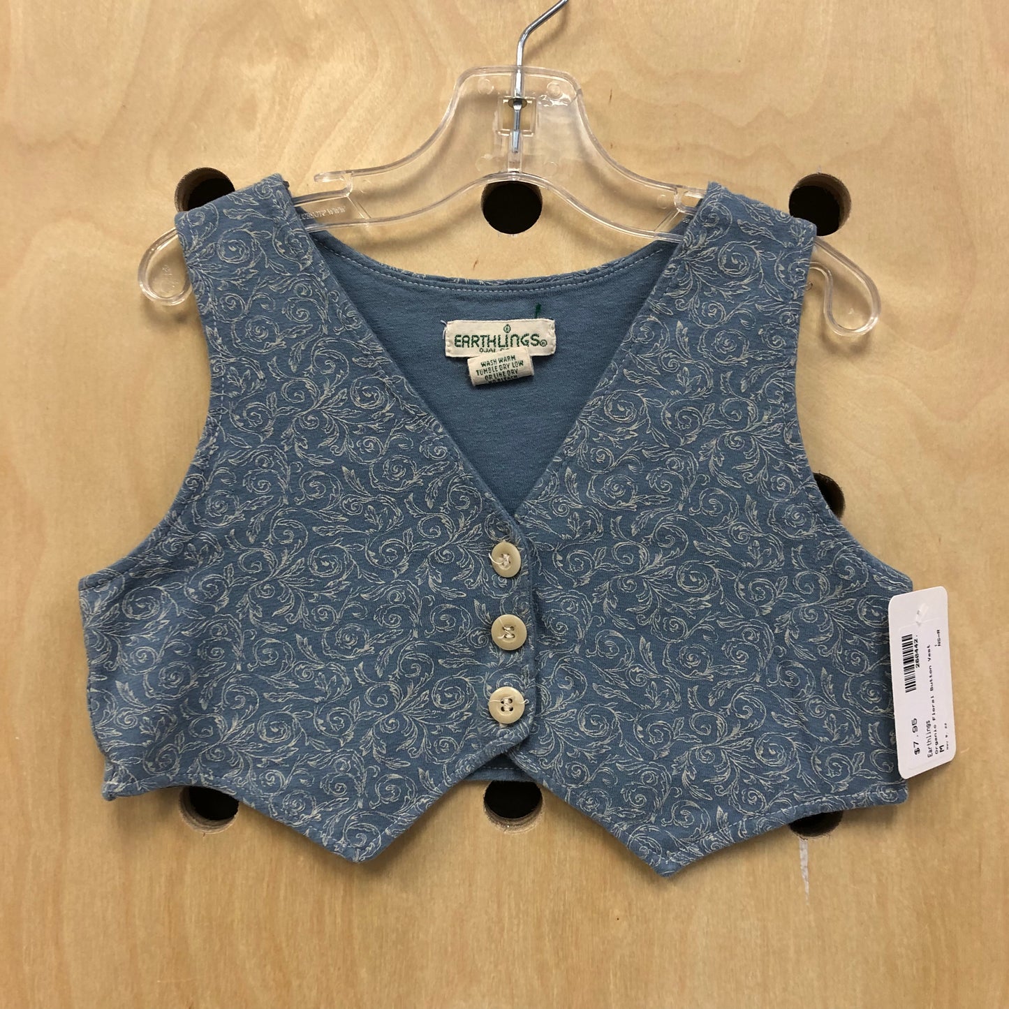 Organic Floral Button Vest