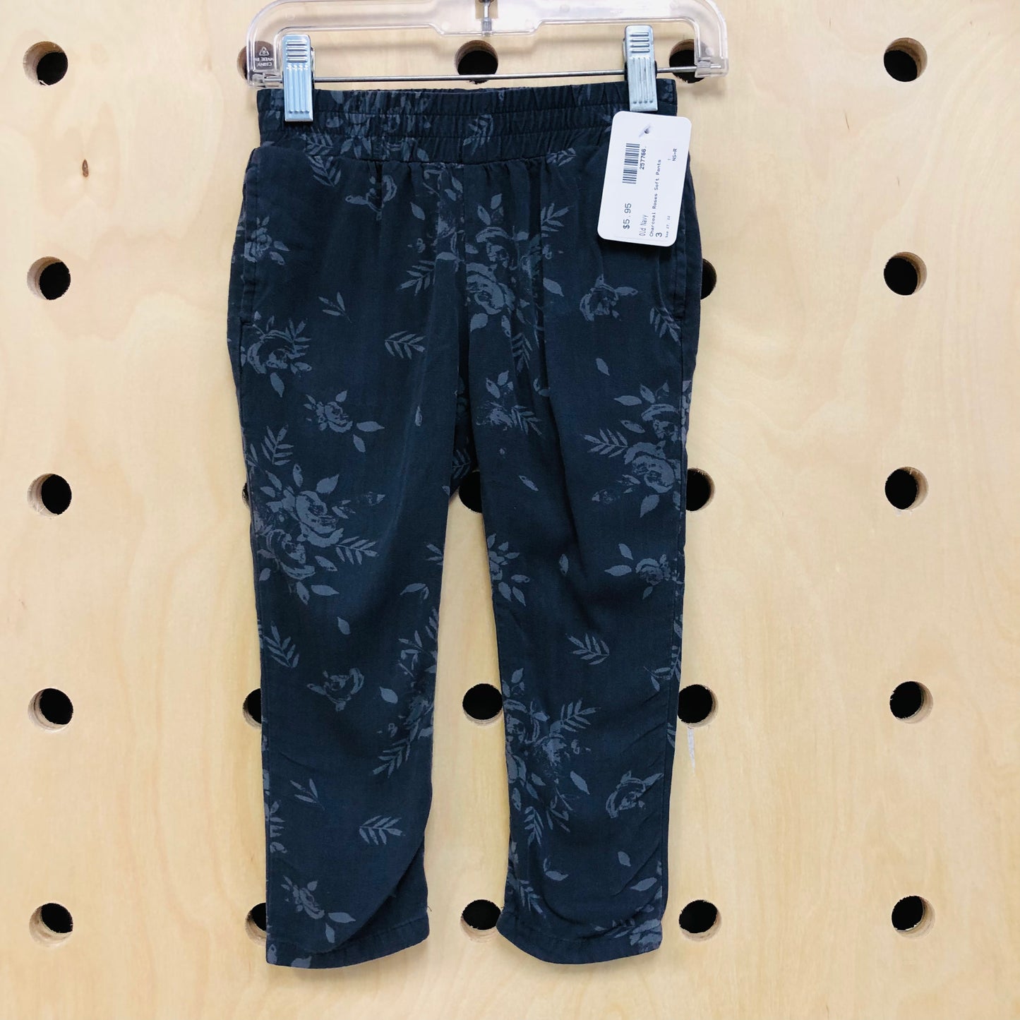 Charcoal Roses Soft Pants