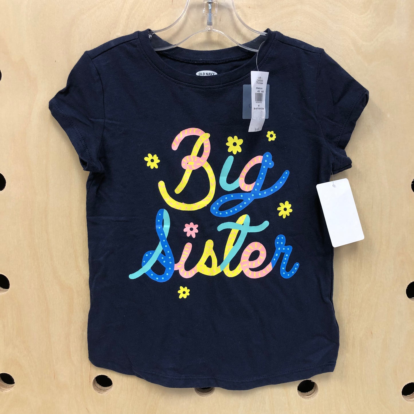 Navy Big Sister Floral Tee NEW