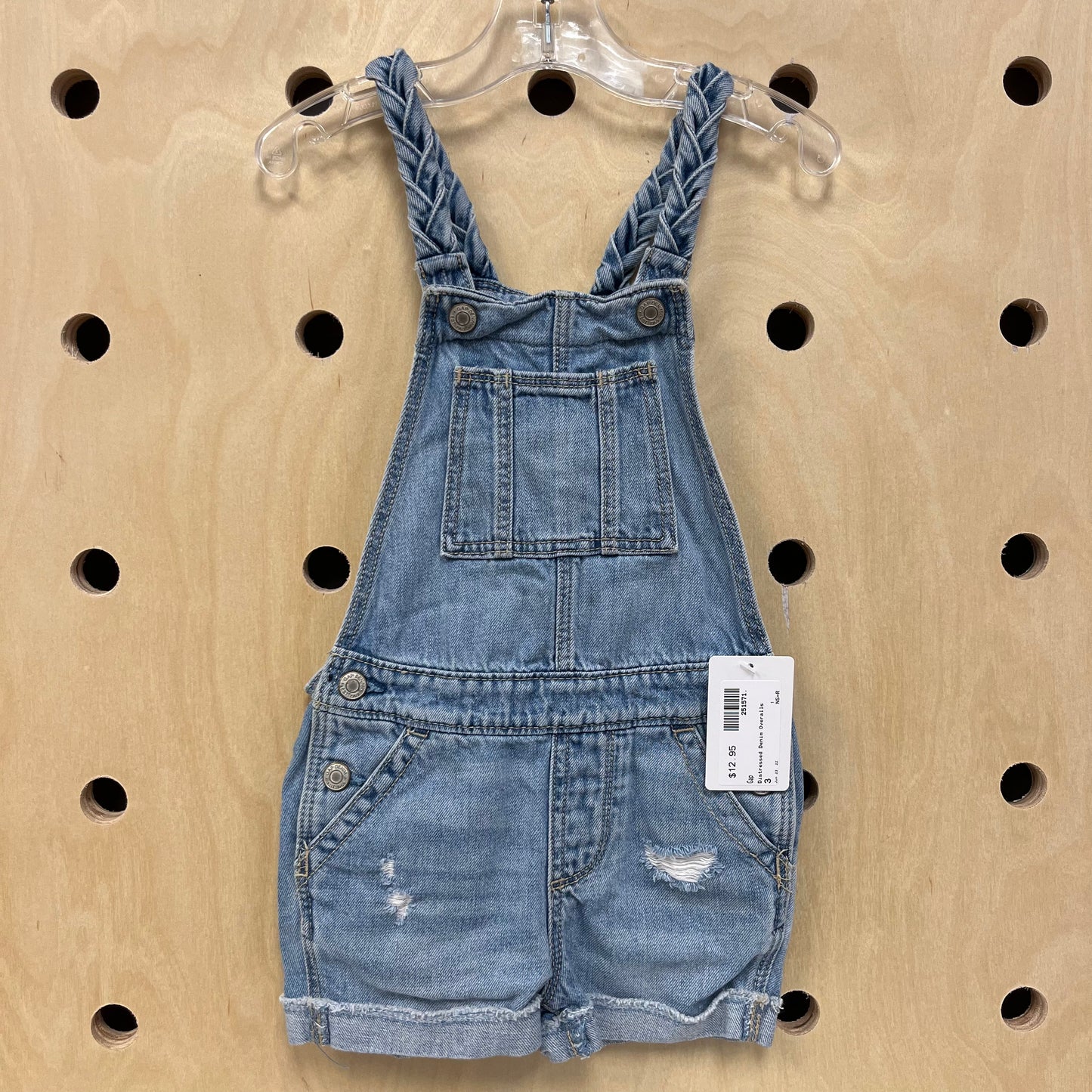 Distressed Denim Shortalls