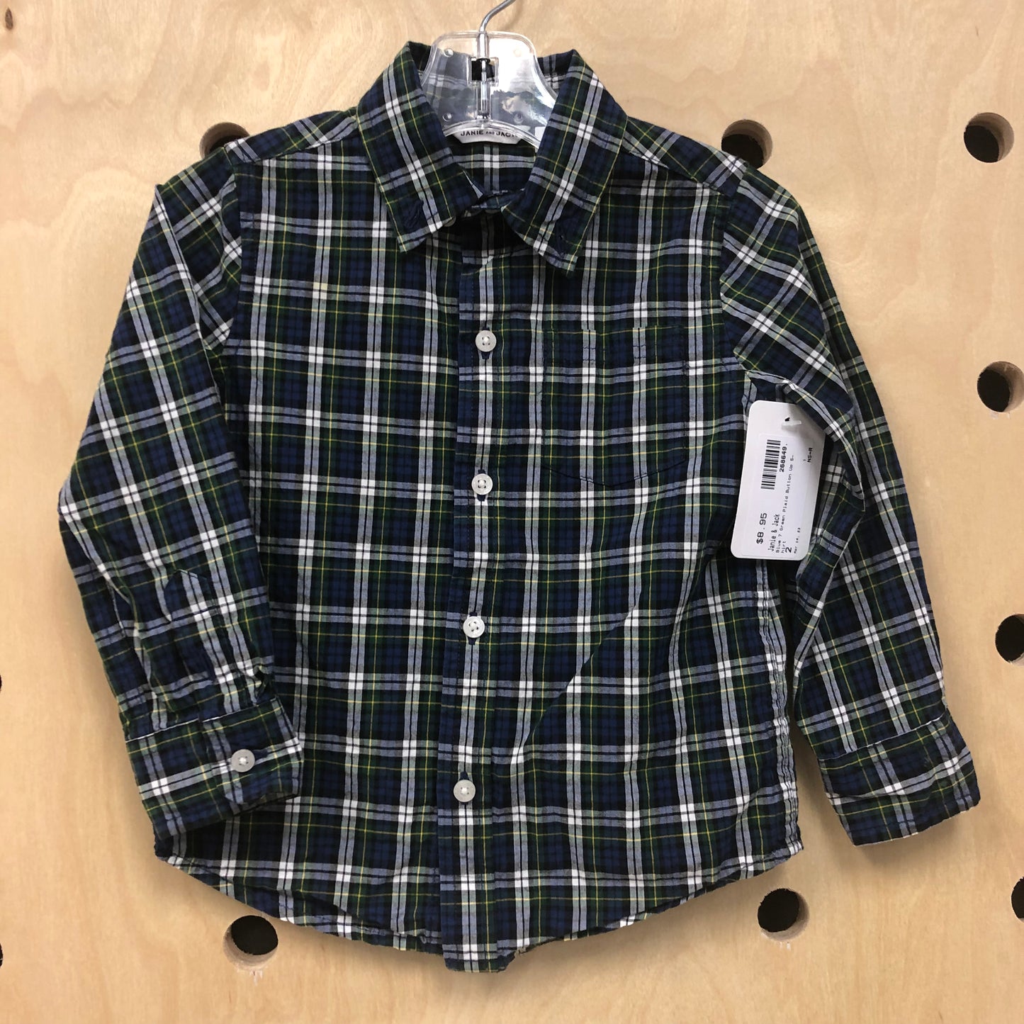 Blue & Green Plaid Button Up Shirt
