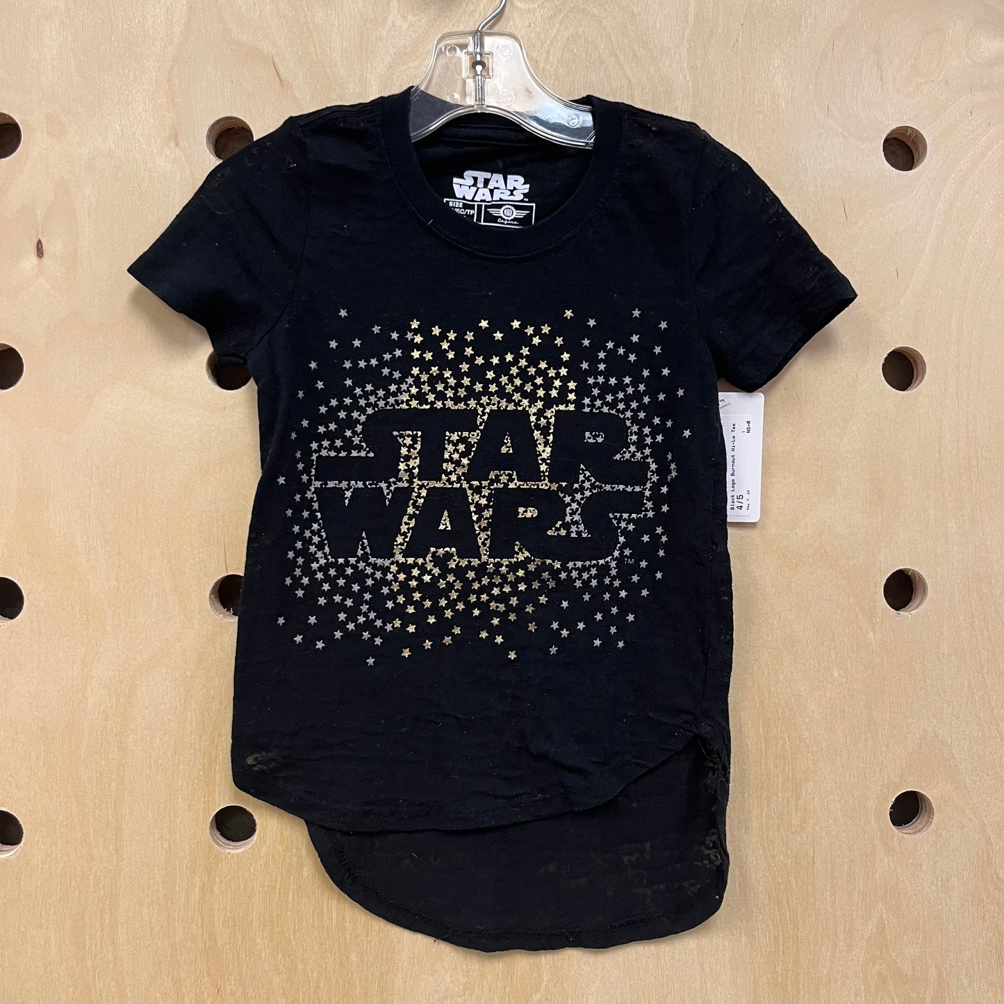 Black Logo Burnout Hi-Lo Tee
