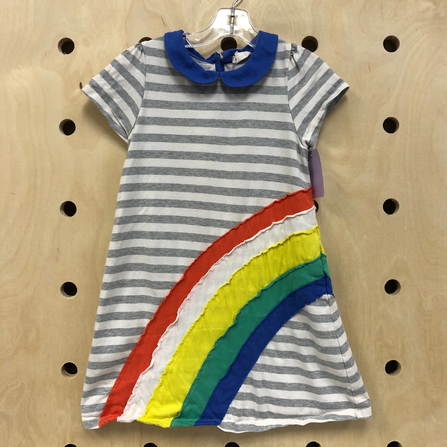 Grey Striped Rainbow Dress