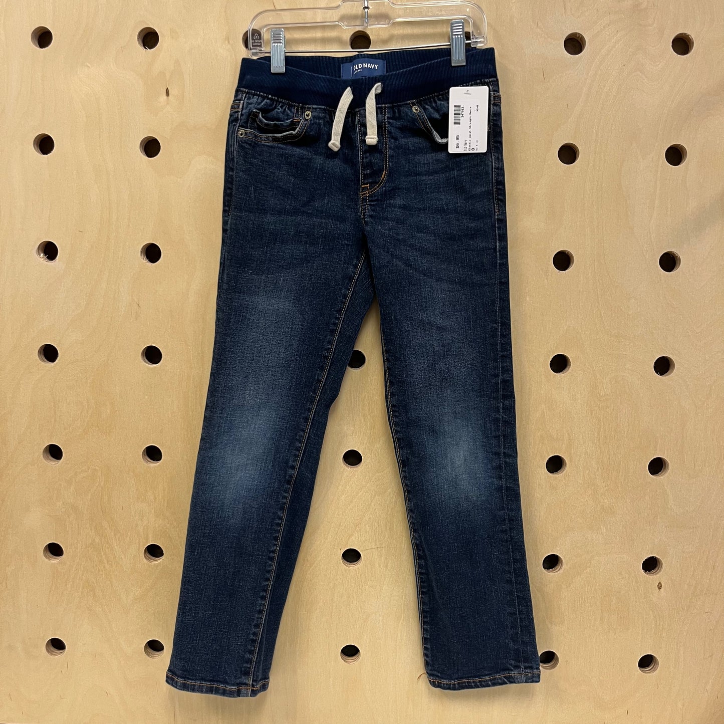 Elastic Waist Straight Denim