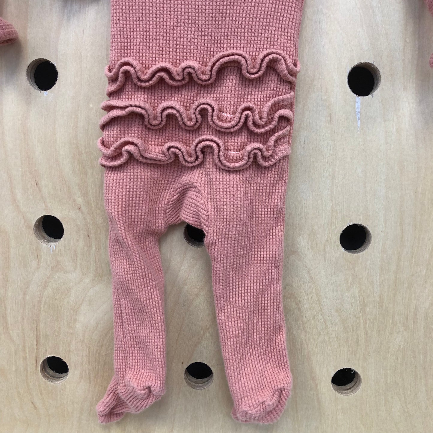 Coral Waffle Knitt Footies