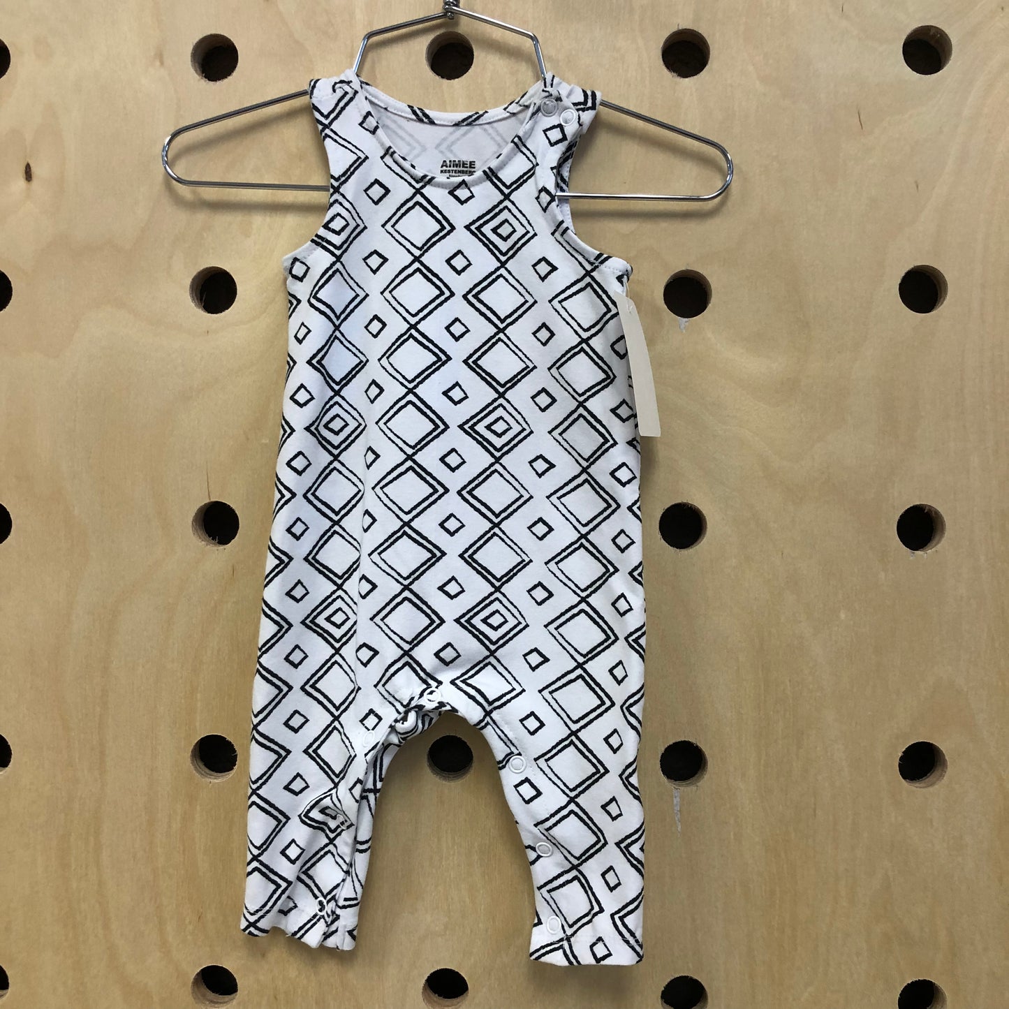 Black + White Diamonds Romper