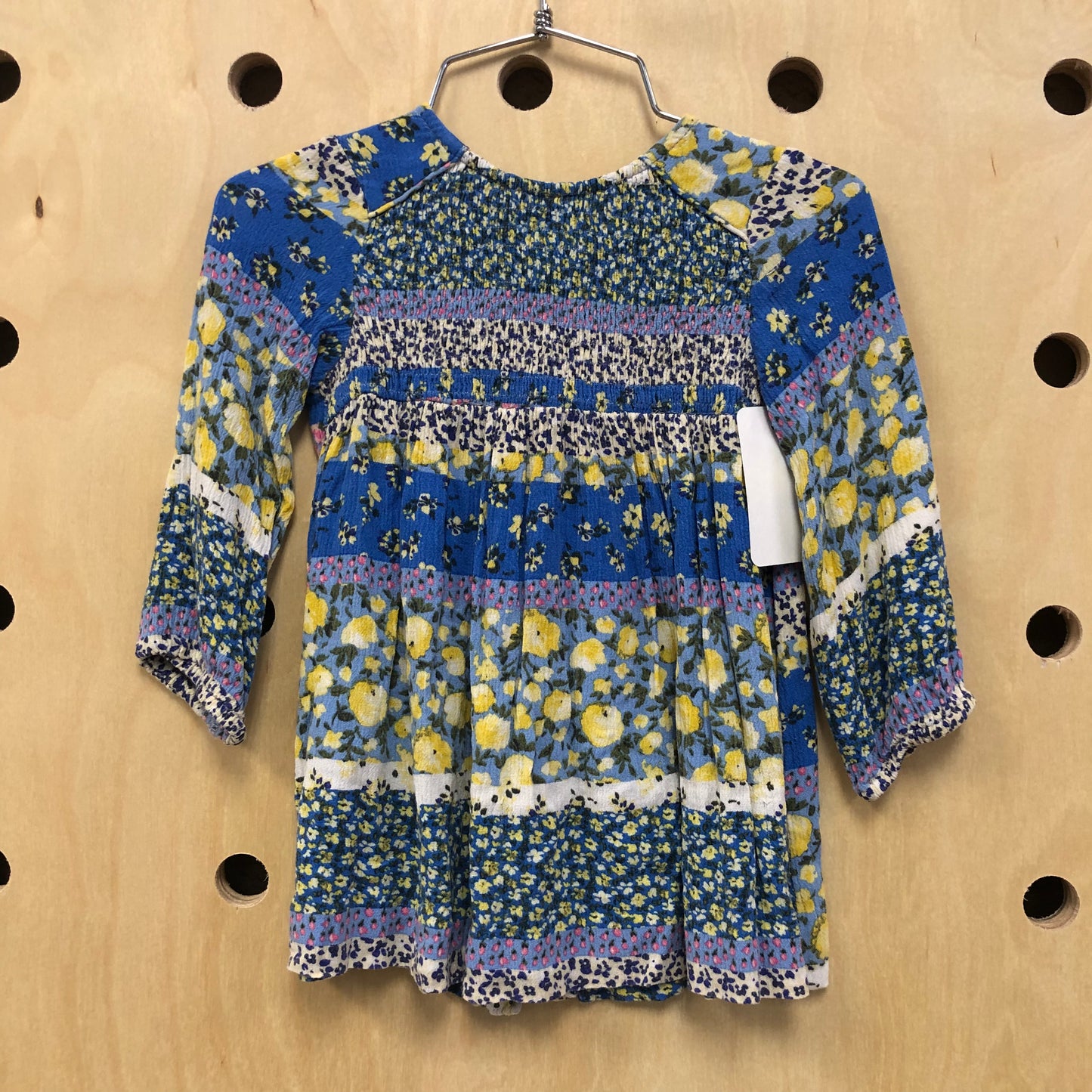 Blue + Yellow Crepe Dress
