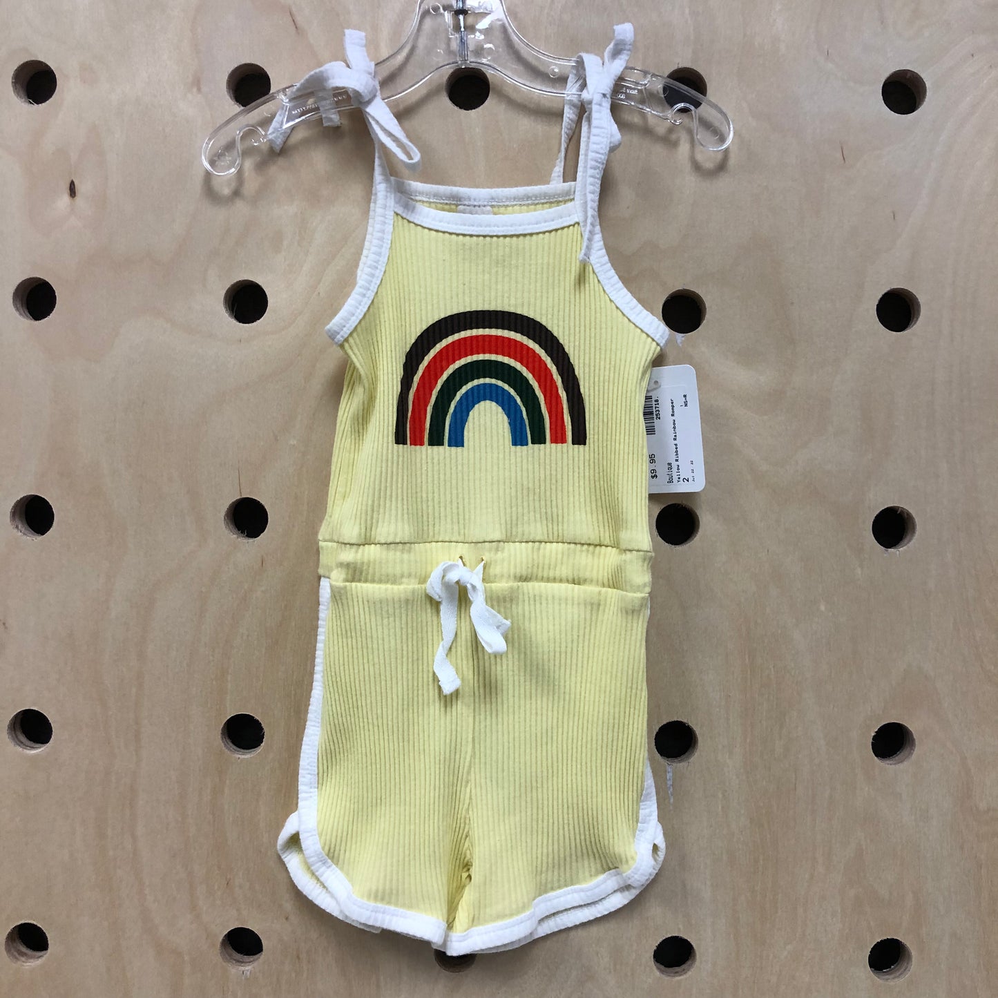 Yellow Ribbed Rainbow Romper
