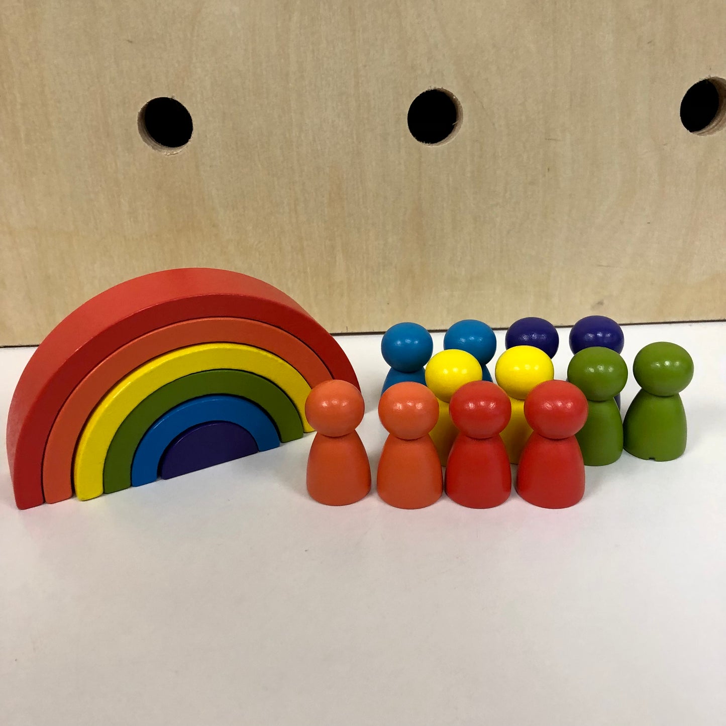 Rainbow + Peg Dolls Set