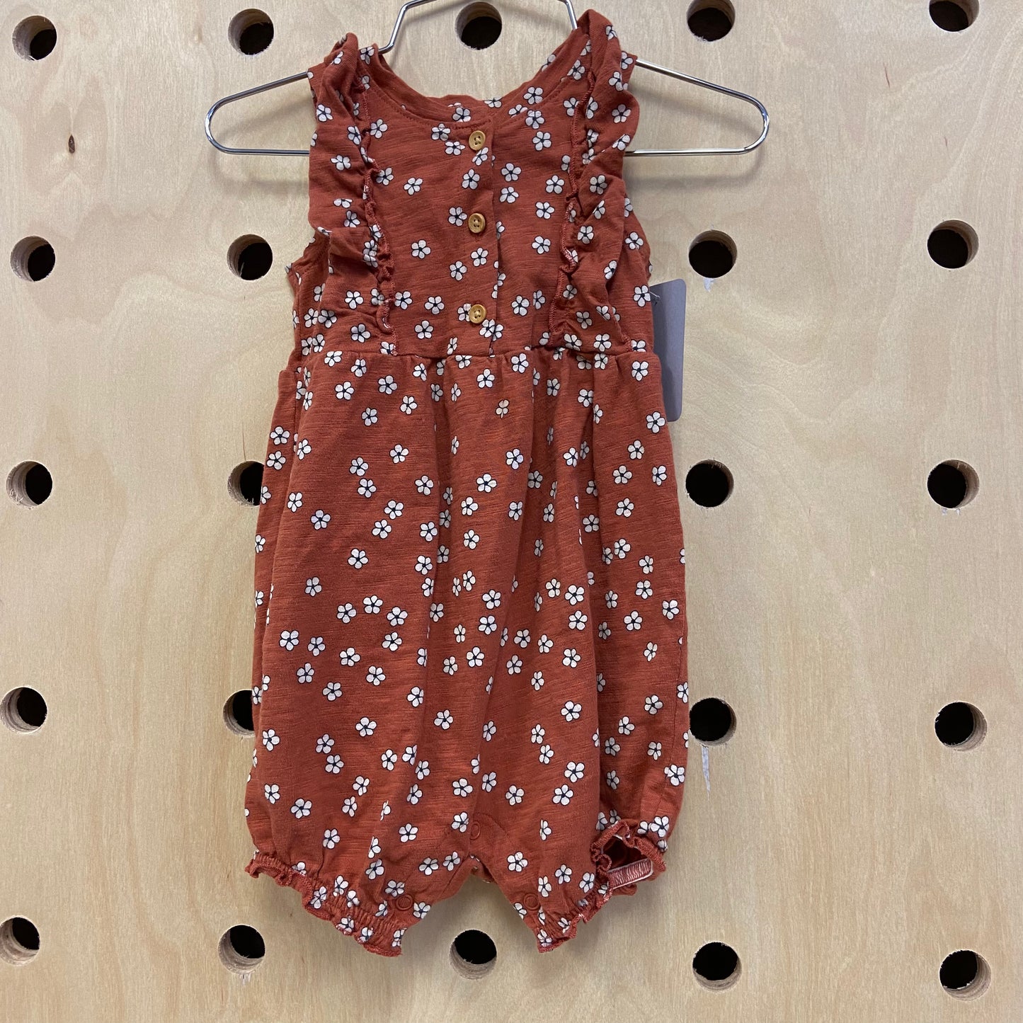 Rust Floral Bubble Romper