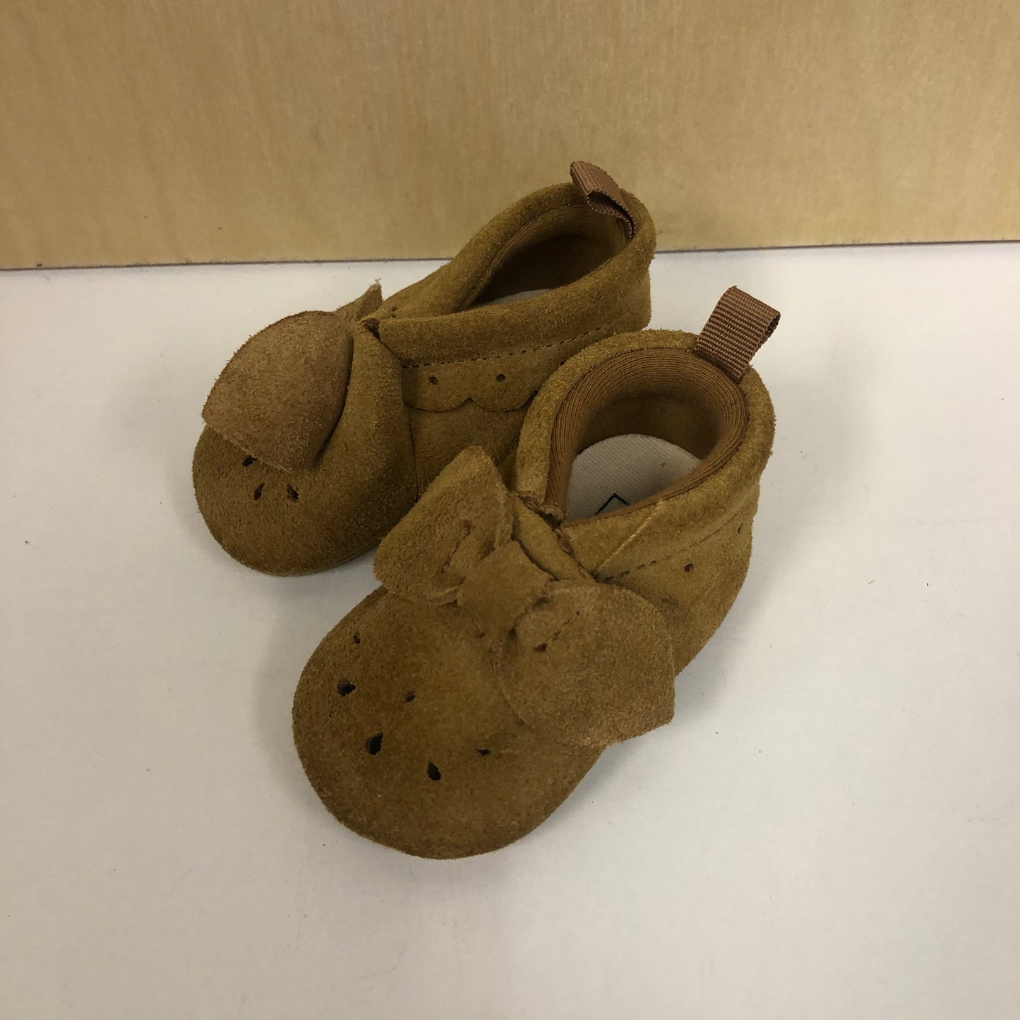 Brown Suede Bow Moccasins