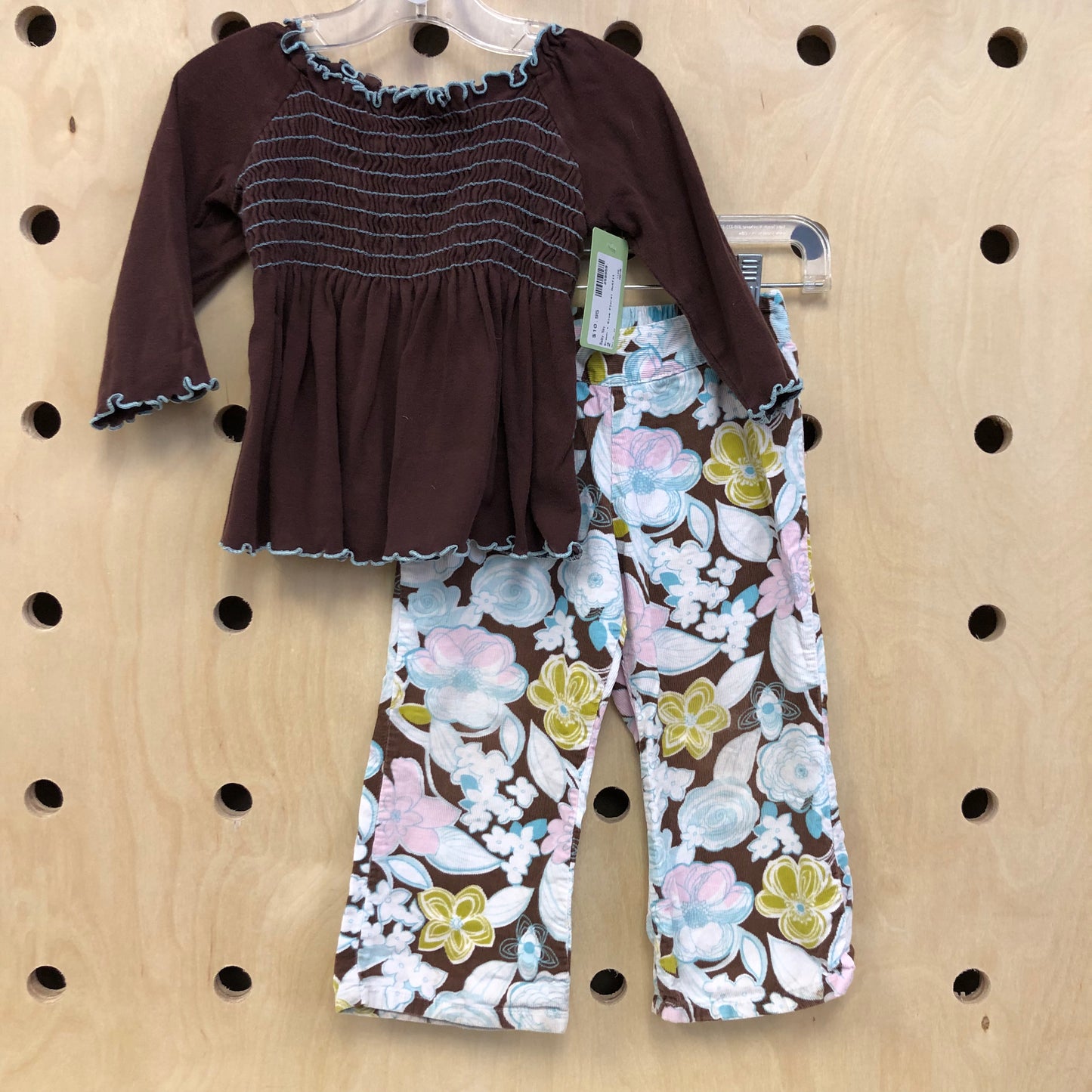 Brown + Blue Floral Outfit