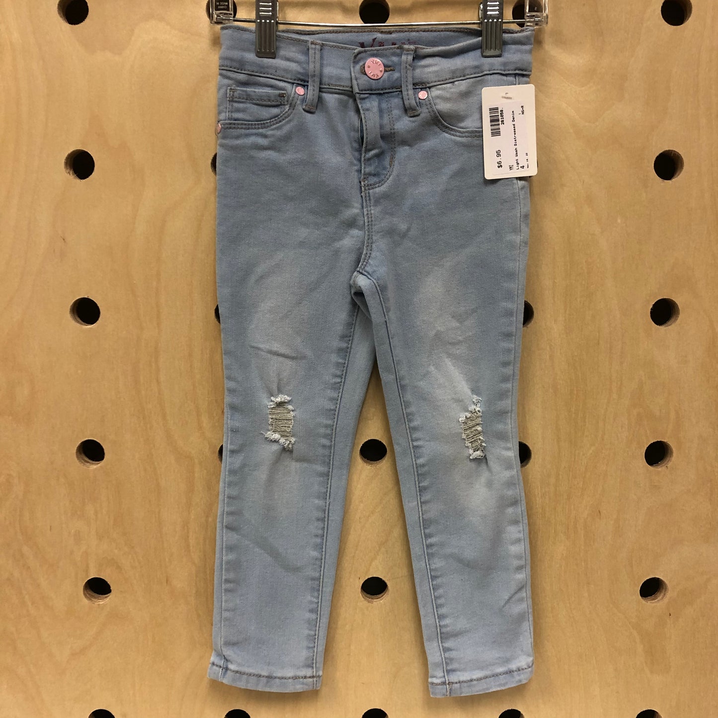 Light Wash Distressed Denim