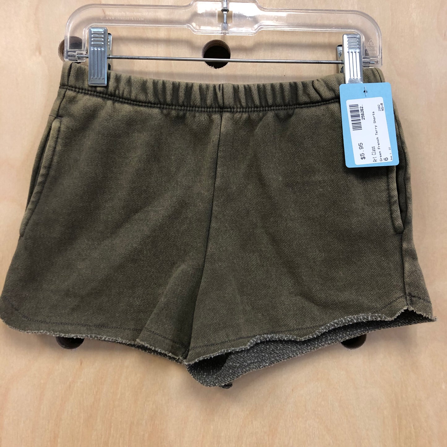 Green French Terry Shorts