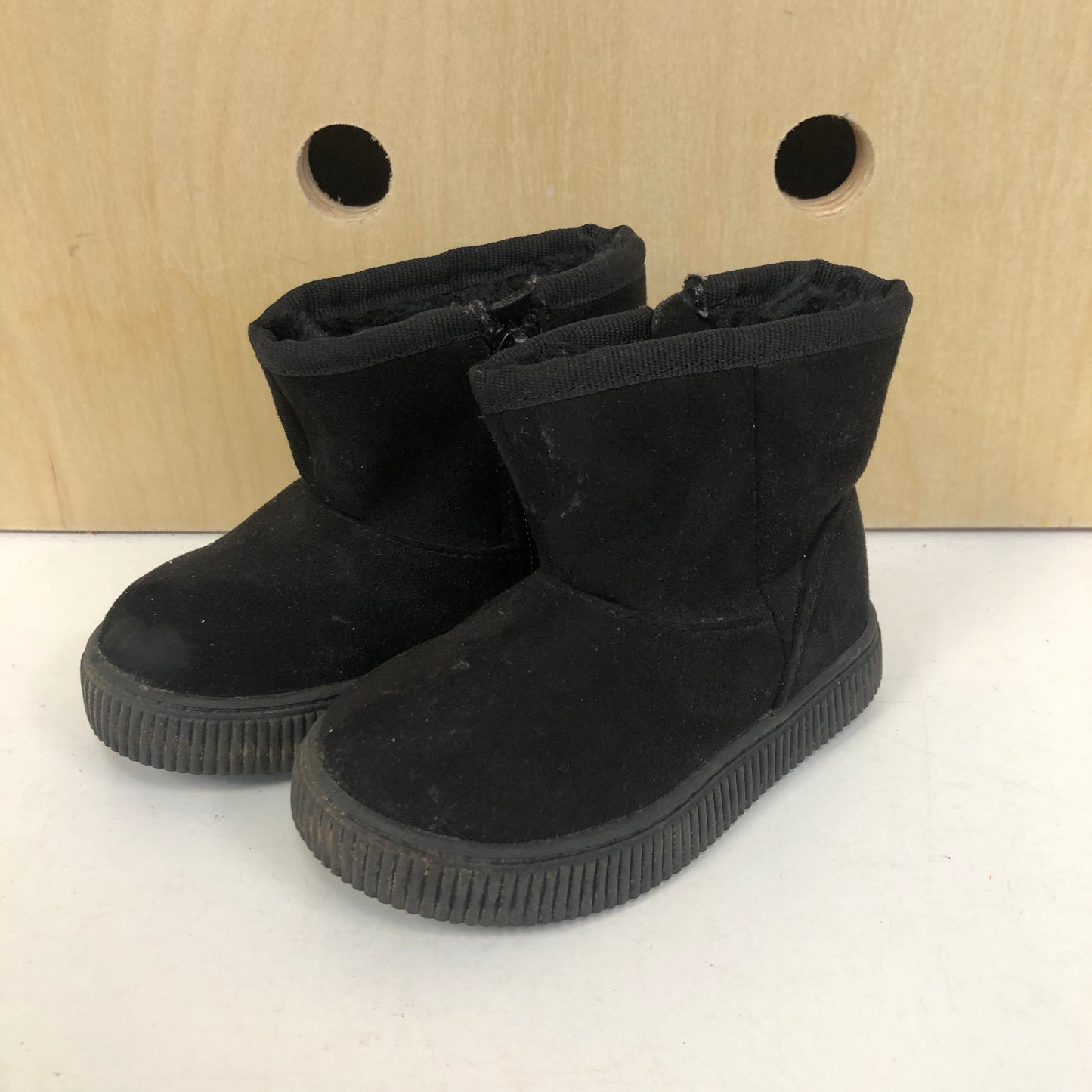 Black Suede Like Lined Boots