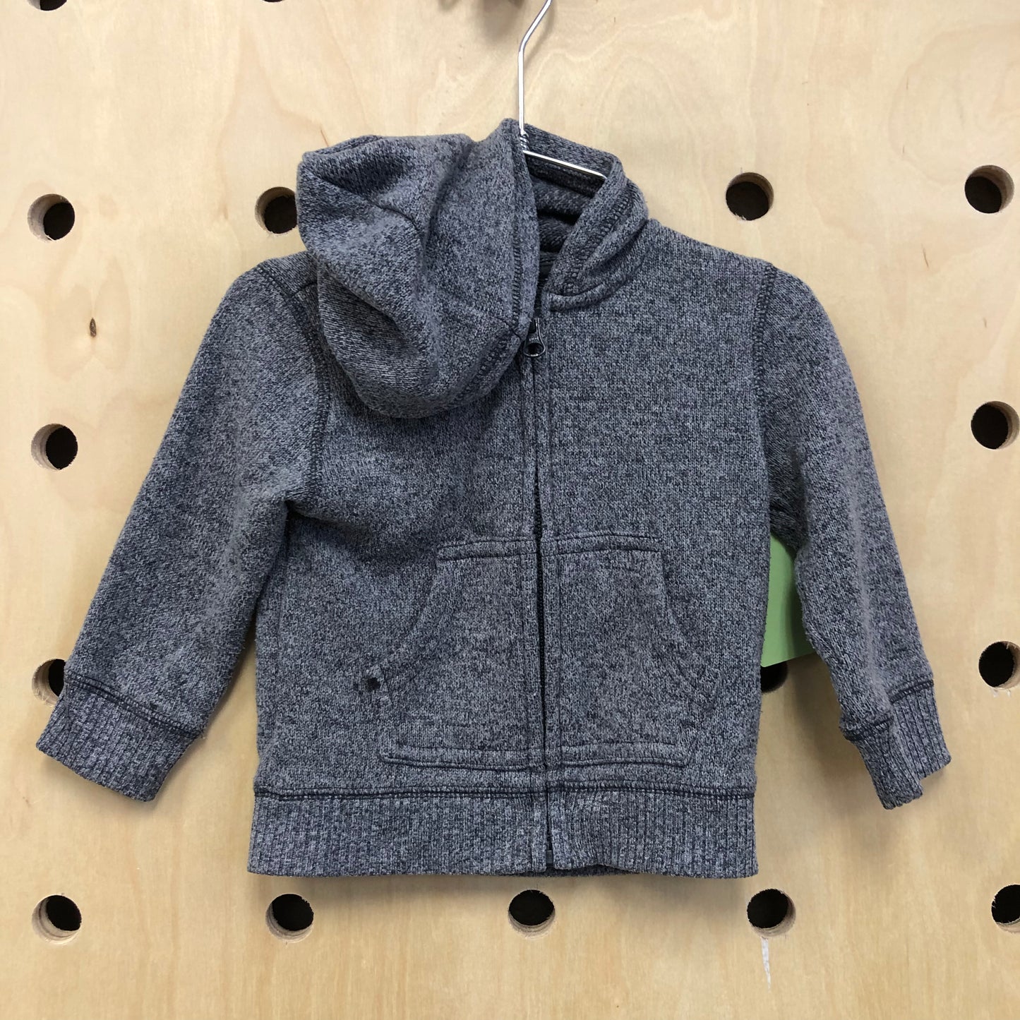 Grey Knit Zip Hoodie