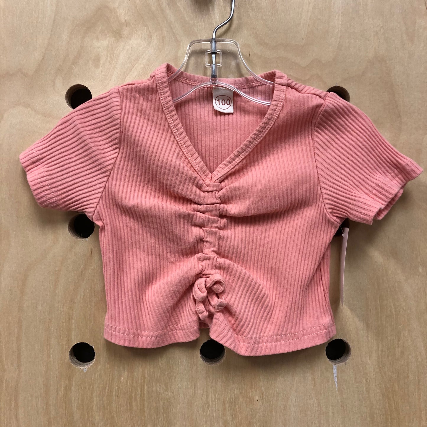 Peachy Ribbed Tie Top
