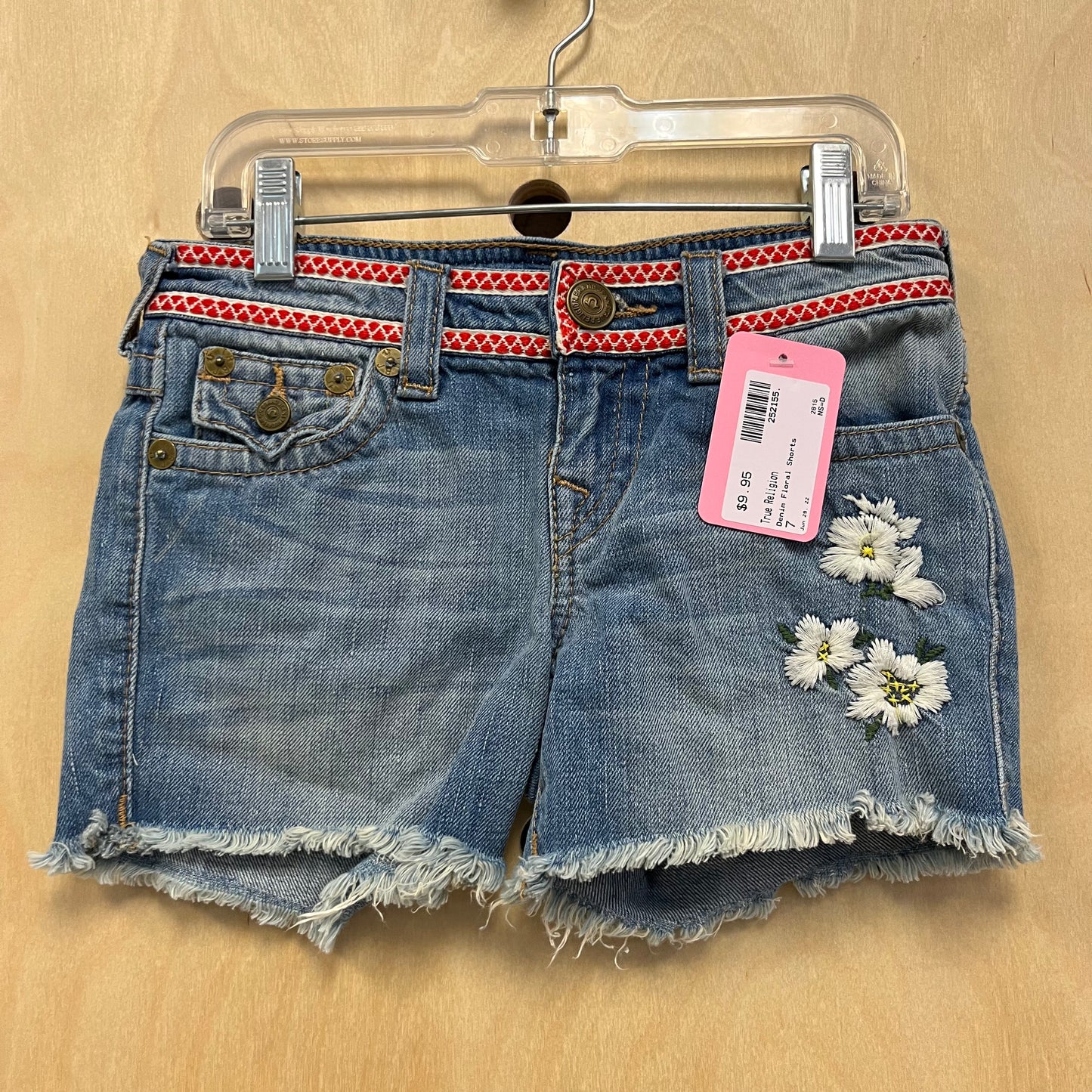 Denim Floral Shorts
