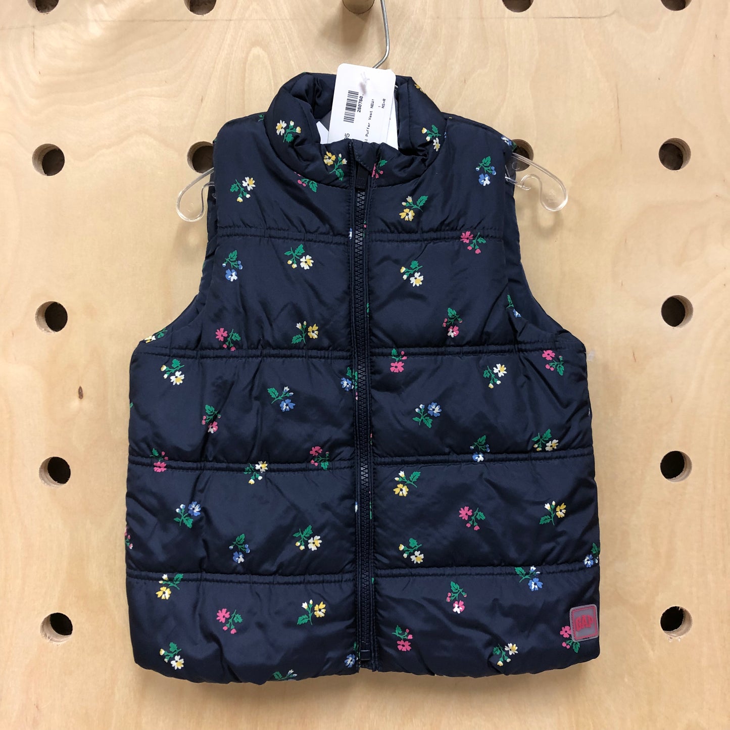 Blue Floral Puffer Vest NEW!