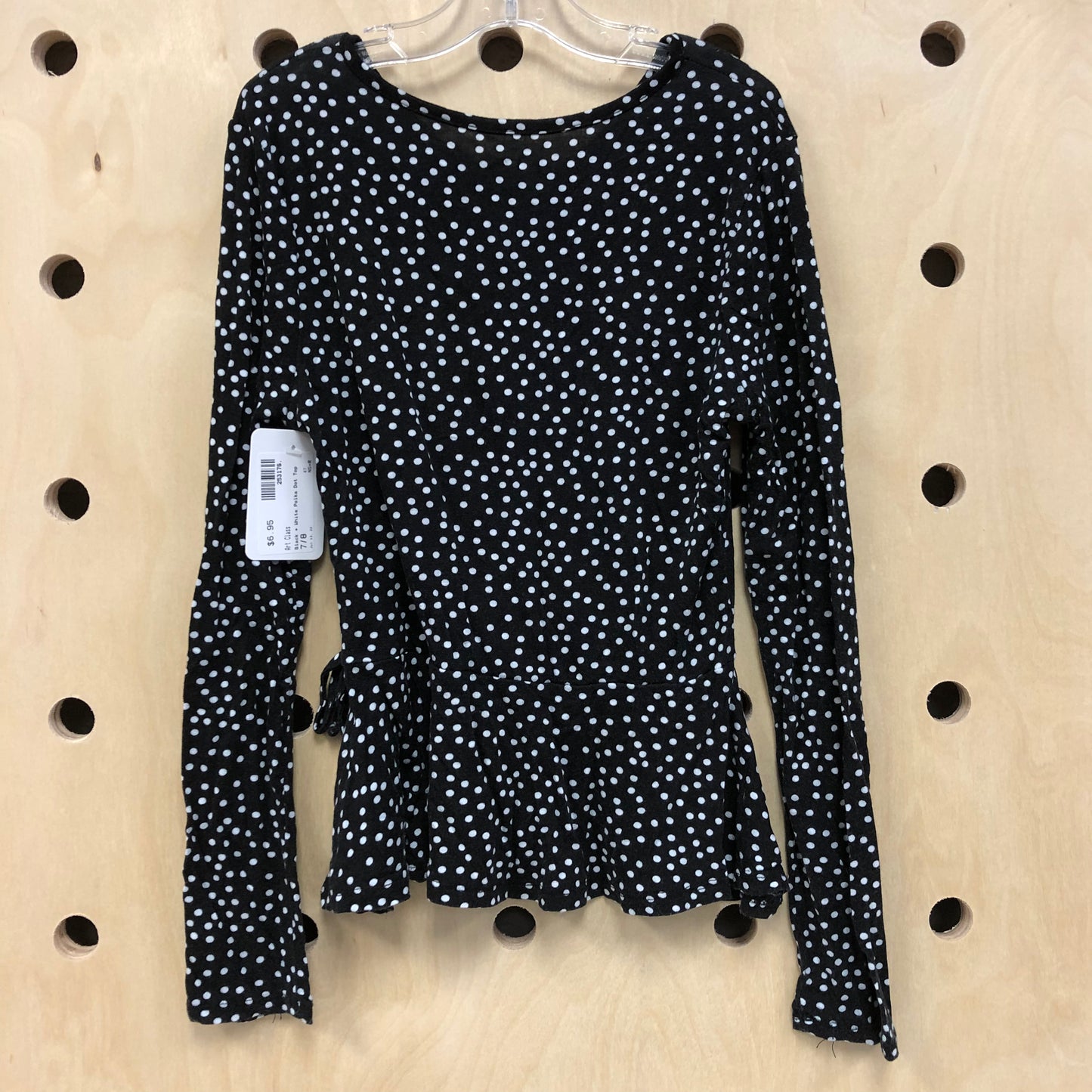 Black + White Polka Dot Top