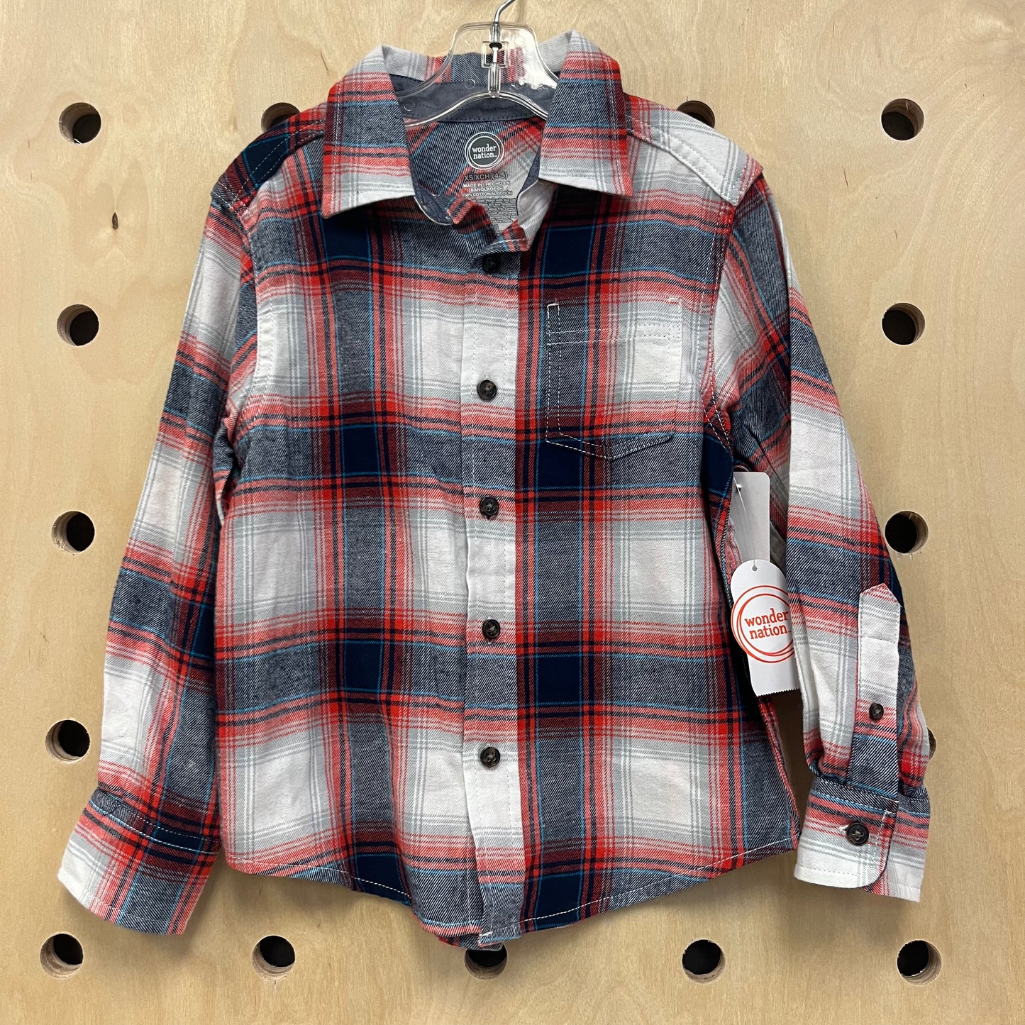 Wht/Blue/Orange Flannel NEW!