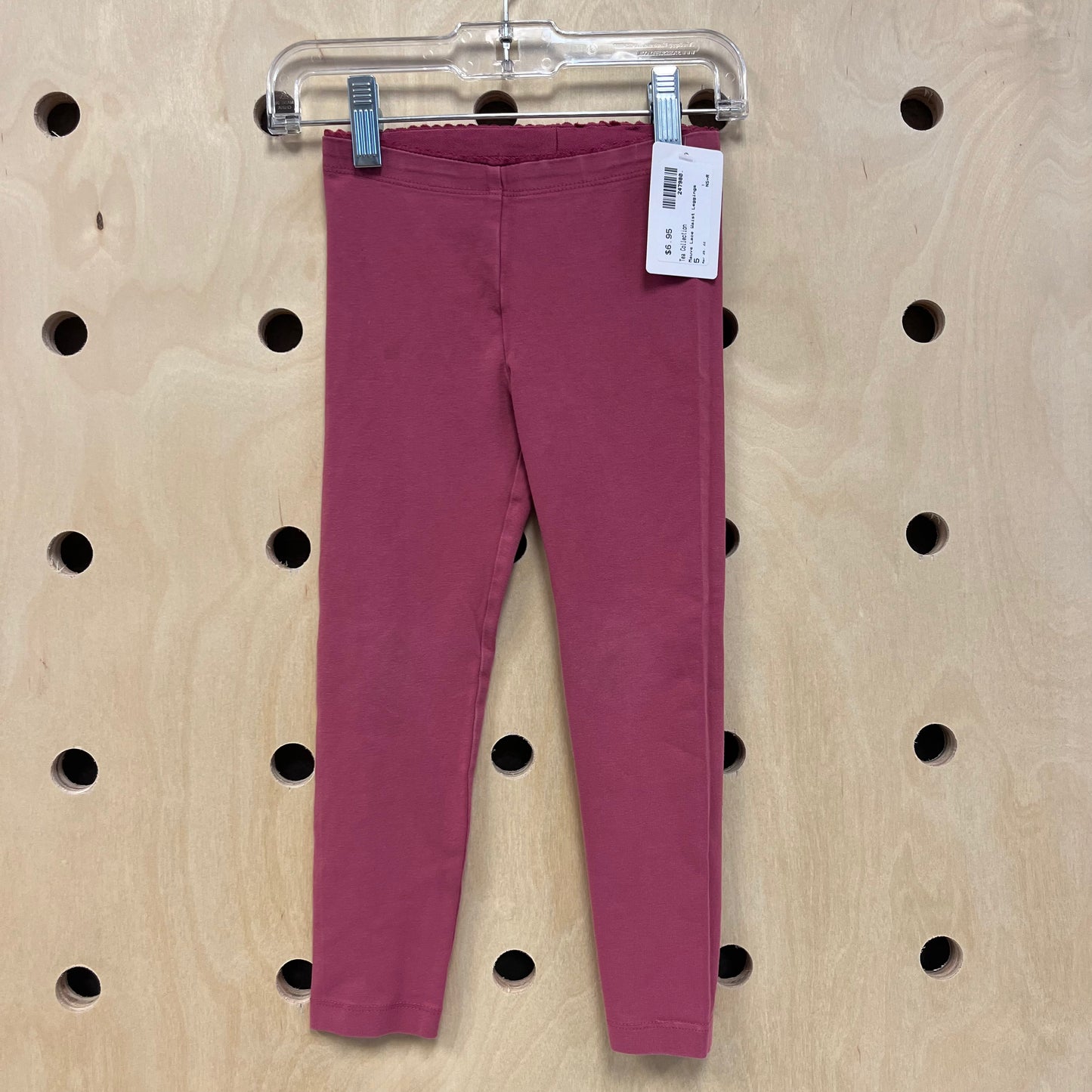 Mauve Lace Waist Leggings