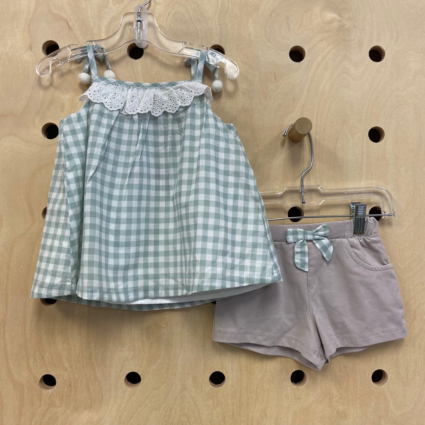 Green/Taupe Plaid Set NEW